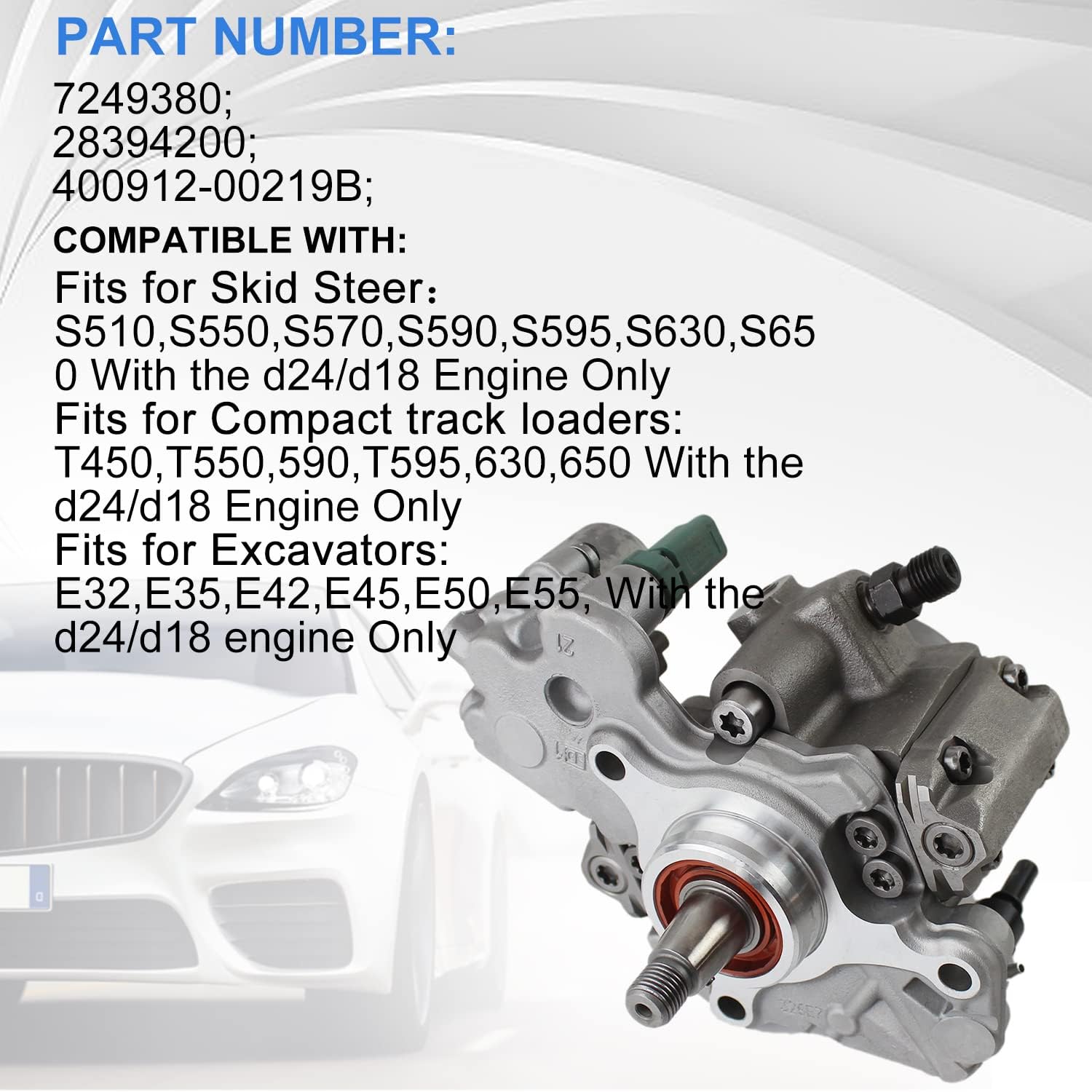PANGOLIN Fuel Injection Pump 249380 400912-00219B Fits for Bobcat for Doosan D24 D18 Engine Aftermarket Parts