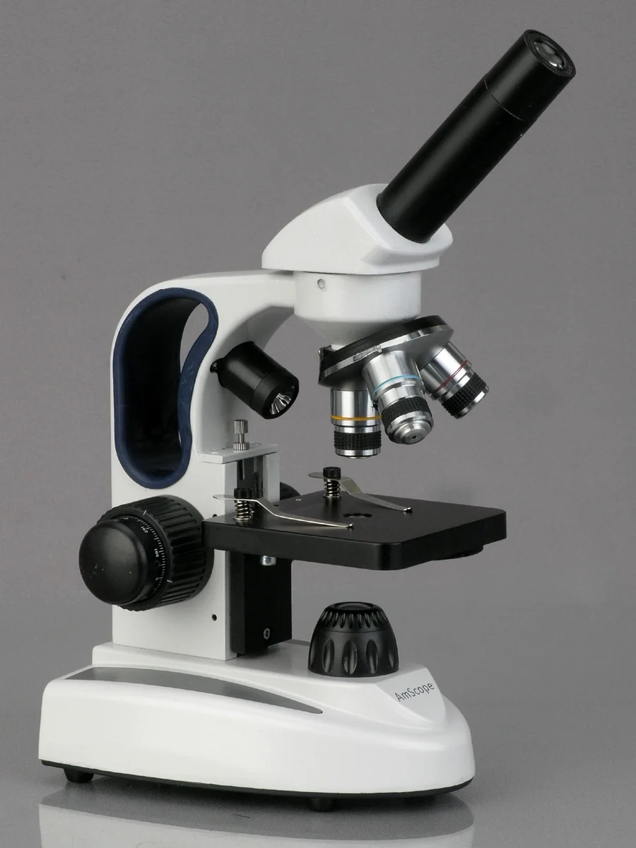 AmScope 40X-1000X Cordless LED Top & Bottom Lights Compound Microscope + USB Camera New