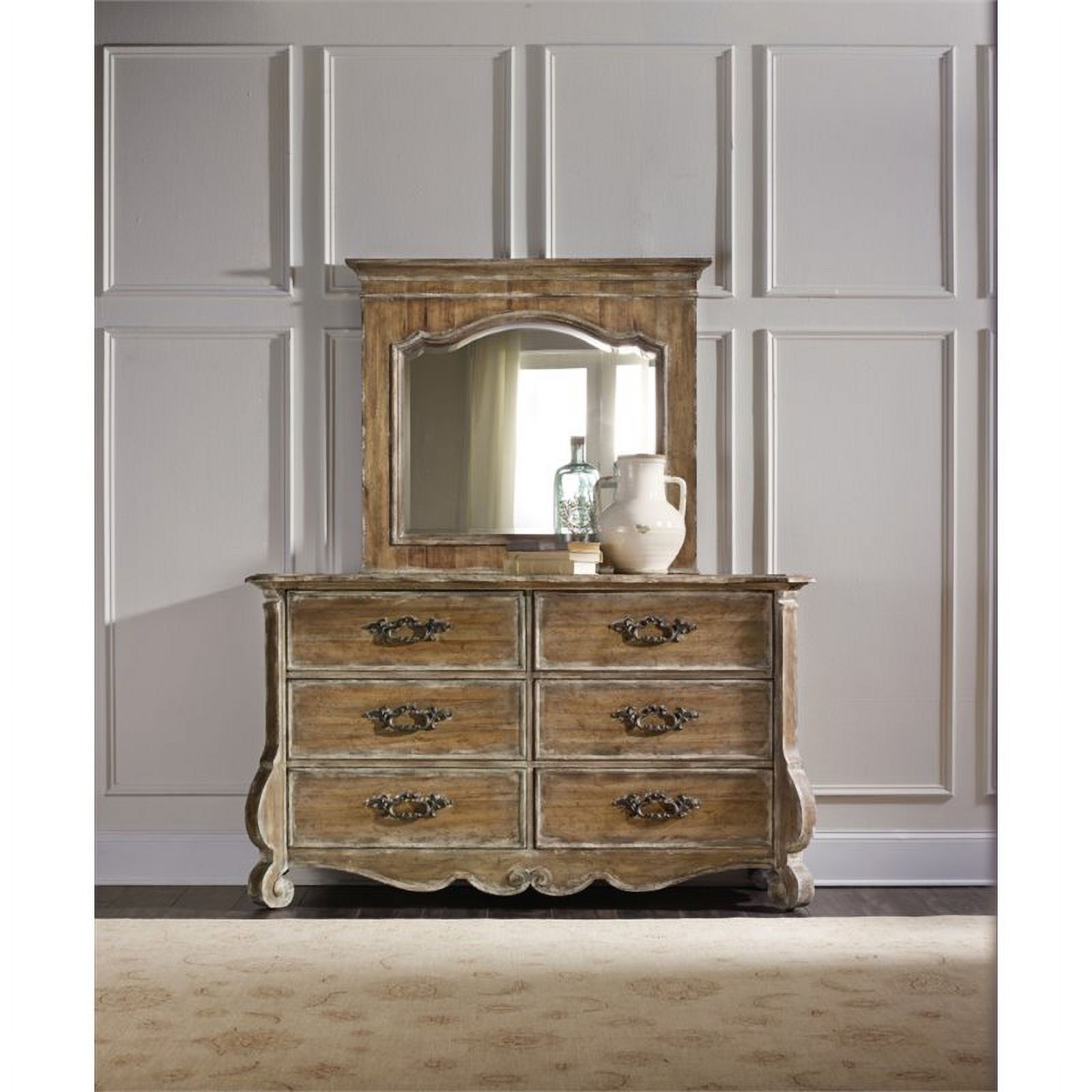 Beaumont Lane Cedar Way 6 Drawer Dresser in Caramel Froth