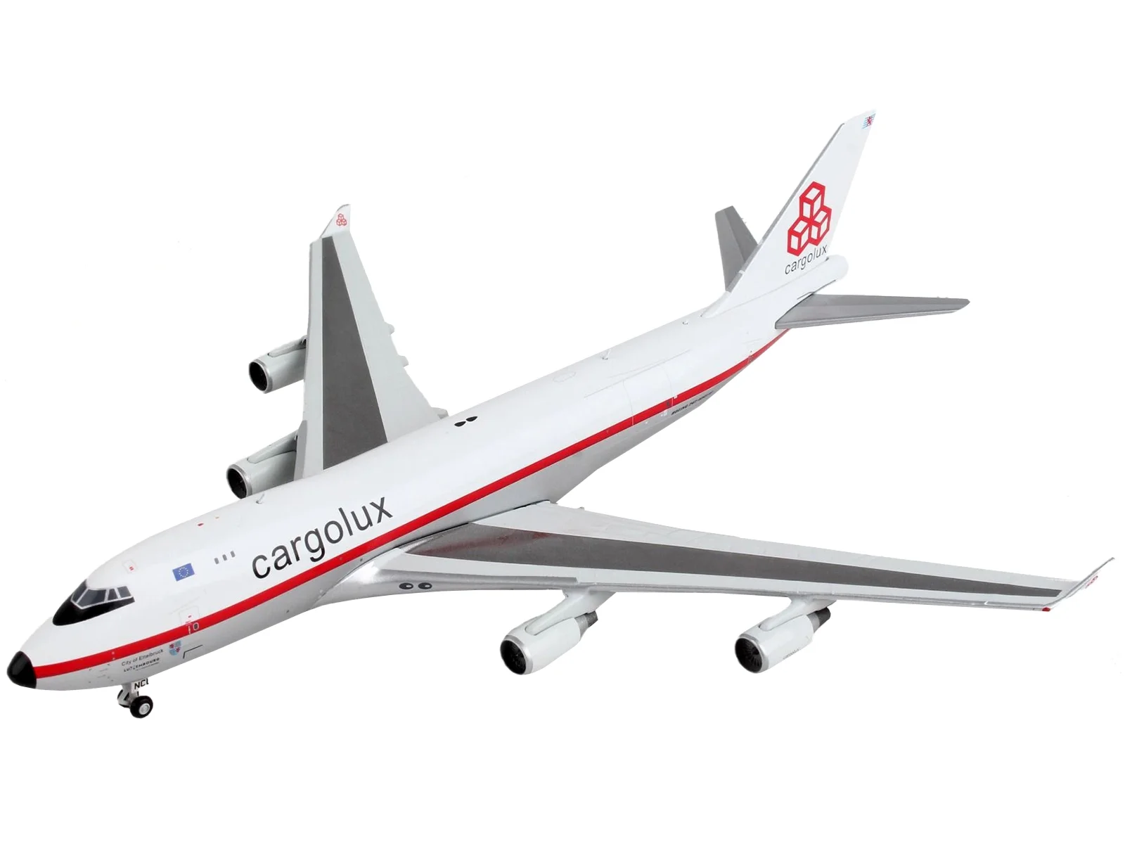 Gemini Jets GJ1947 1-400 Scale No.Lx-Ncl Reg Cargolux 747-400F Retro Model Airplane