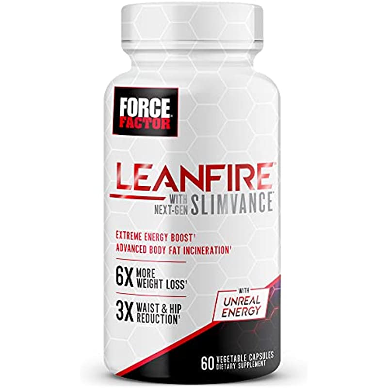 LeanFire with Next-Gen SLIMVANCE Advanced Thermogenic Fat Burner for Weight Loss with B Vitamins and Capsimax to Boost Metabolism, Increase Energy, and Enhance Focus, Force Factor, 60 Capsules