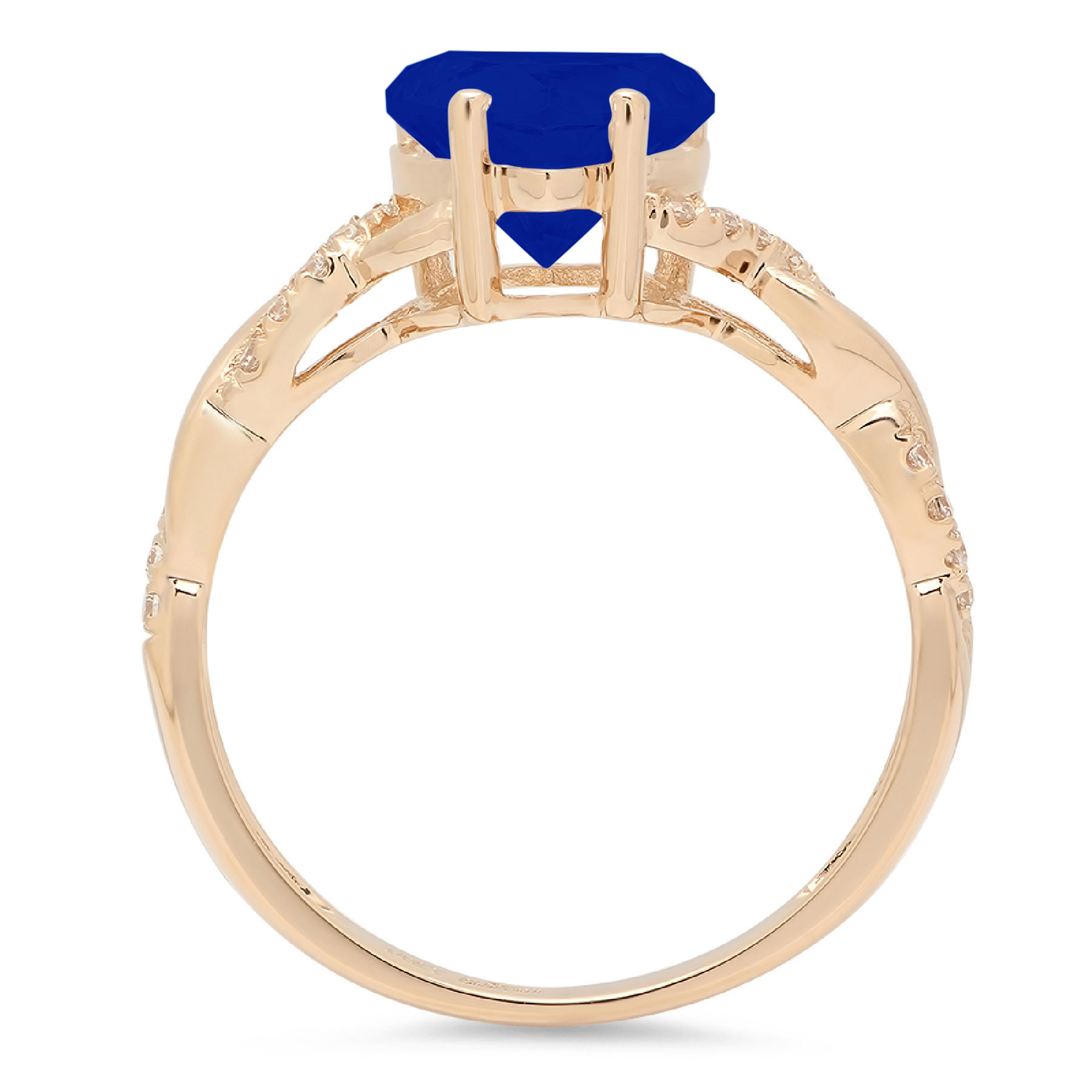 2.1ct heart cut simulated blue sapphire 18k yellow gold anniversary engagement ring size 10.5