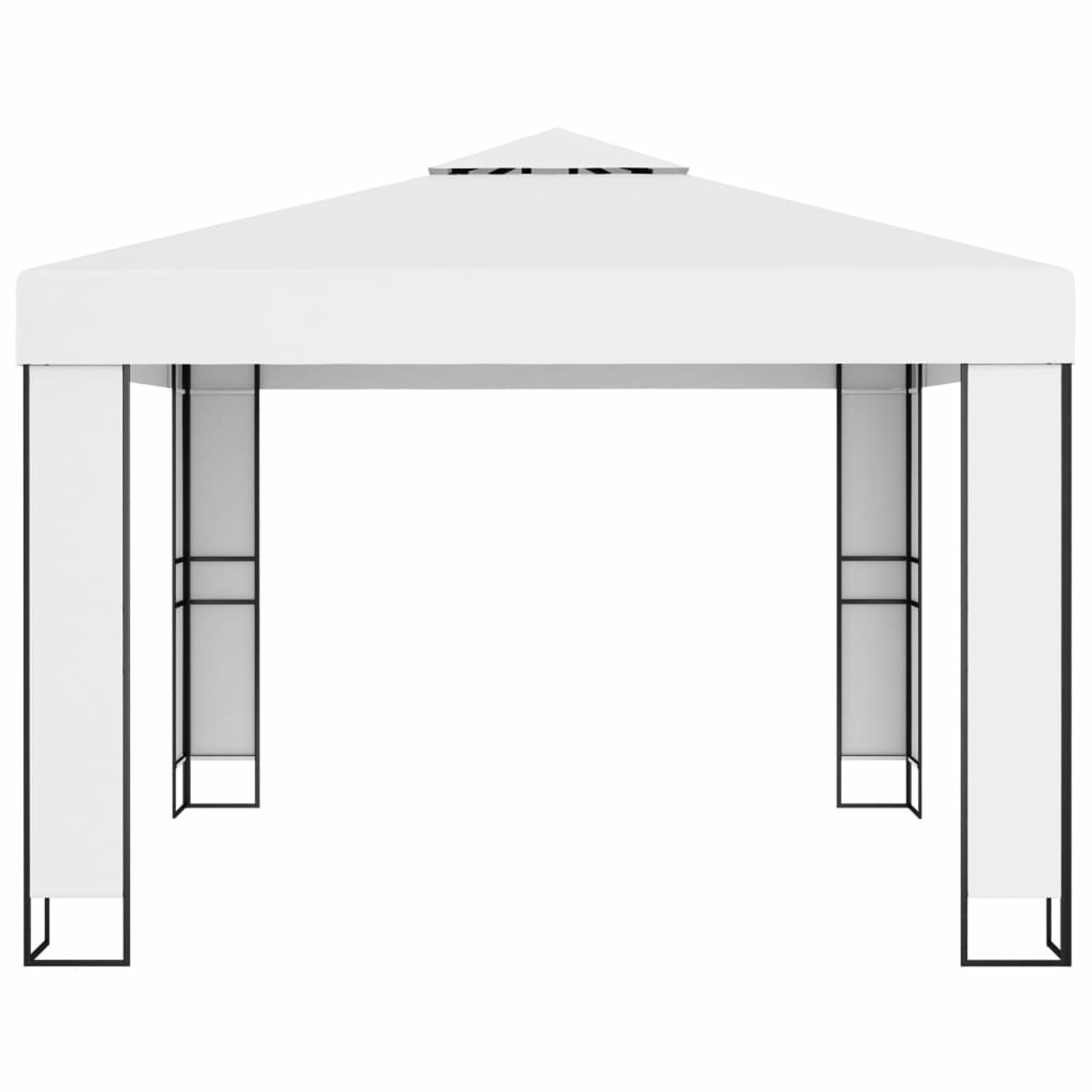 Dcenta Party Tent with Double Roof Outdoor Gazebo Canopy Steel Frame Sun Shade Shelter White for Patio, Wedding, BBQ, Camping, Festival Events 9.8ft x 9.8ft (W x D)