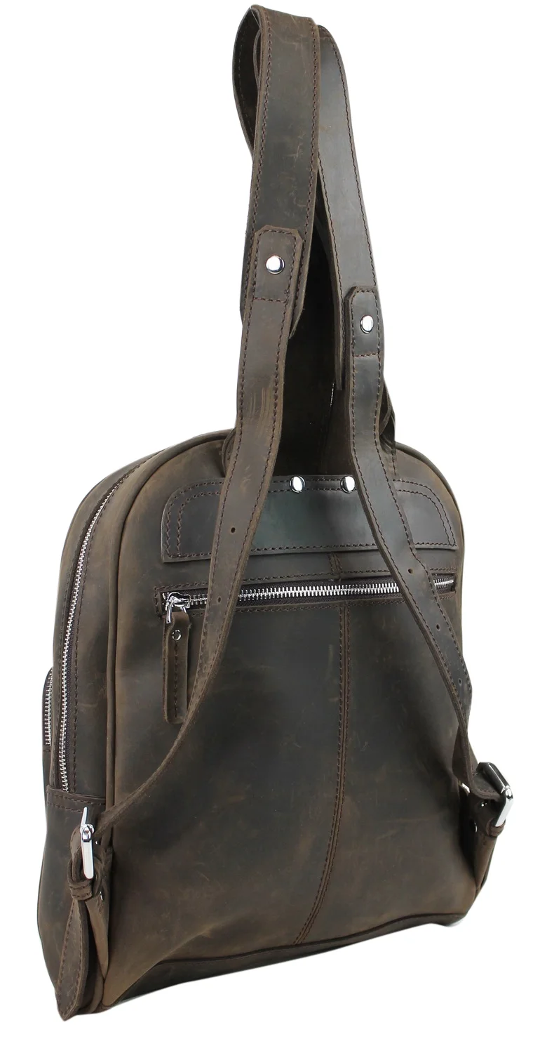 Vagarant Traveler Full Grain Leather Medium Small Backpack LK23.DS