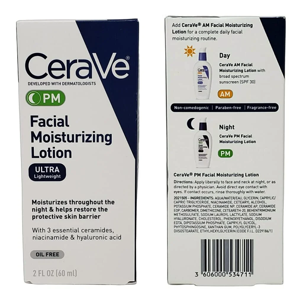Cerave Daily Moisturizing Lotion Bundle - Am & Pm Facial Set, Sunscreen (2 Oz) - 8 Fl Oz Total (4 Bottles).