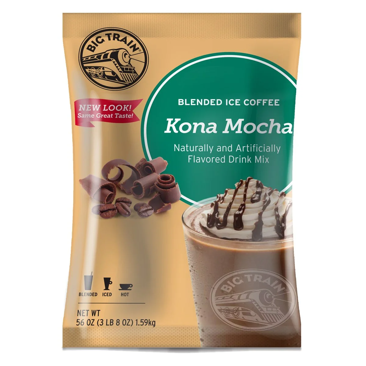 Big Train Kona Mocha Blended Ice Coffee Beverage Mix, 3.5 lb