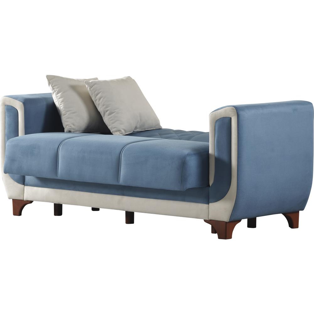 Furnia Berre Convertible Sleeper Loveseat, Blue