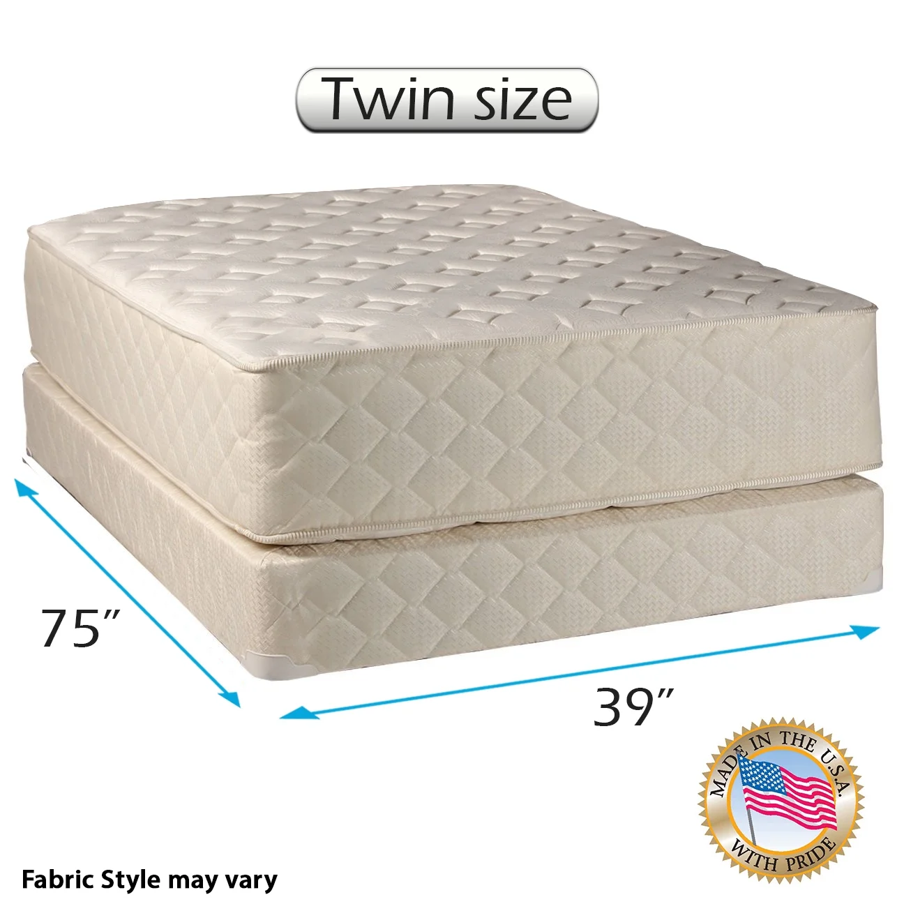 DS USA Highlight Luxury Firm Twin Size Mattress & Low 5