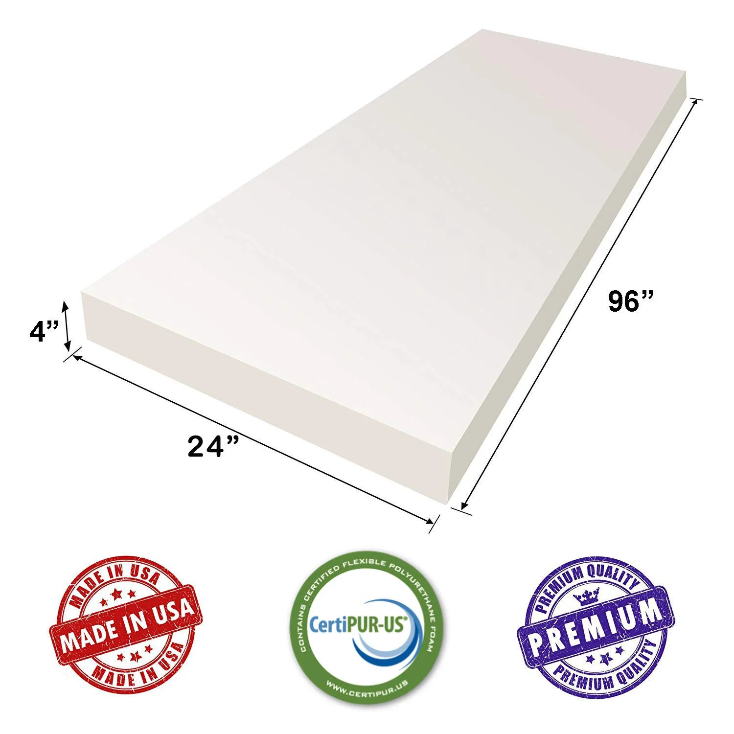 AK TRADING CO. CertiPUR-US Certified Upholstery Foam Cushion (Upholstery Sheet, Foam Padding, Seat Replacement) - 4