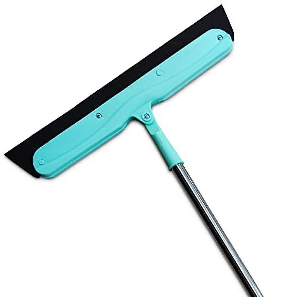 Boluotou Floor Sweeper for Cleaning - Long Handled Scrub Brush for Shower Cleaner Brush Window Wiper Telescopic Duster Glass Wiper Floor Scrub Brush Squeegee Broom Sweeper Swivel Sweeper (Color Green)