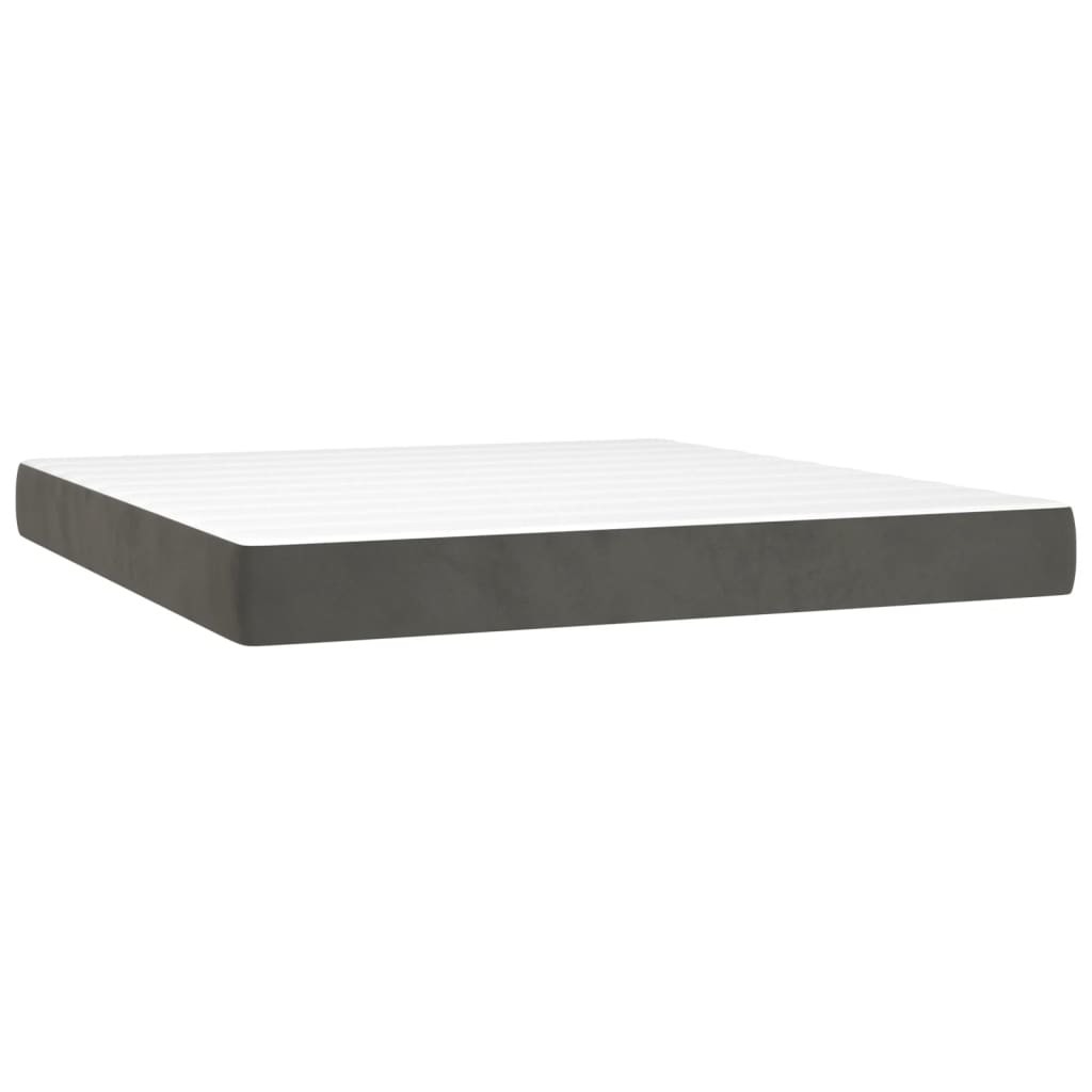 LANTRO JS Box Spring Bed with Mattress Dark Gray 76