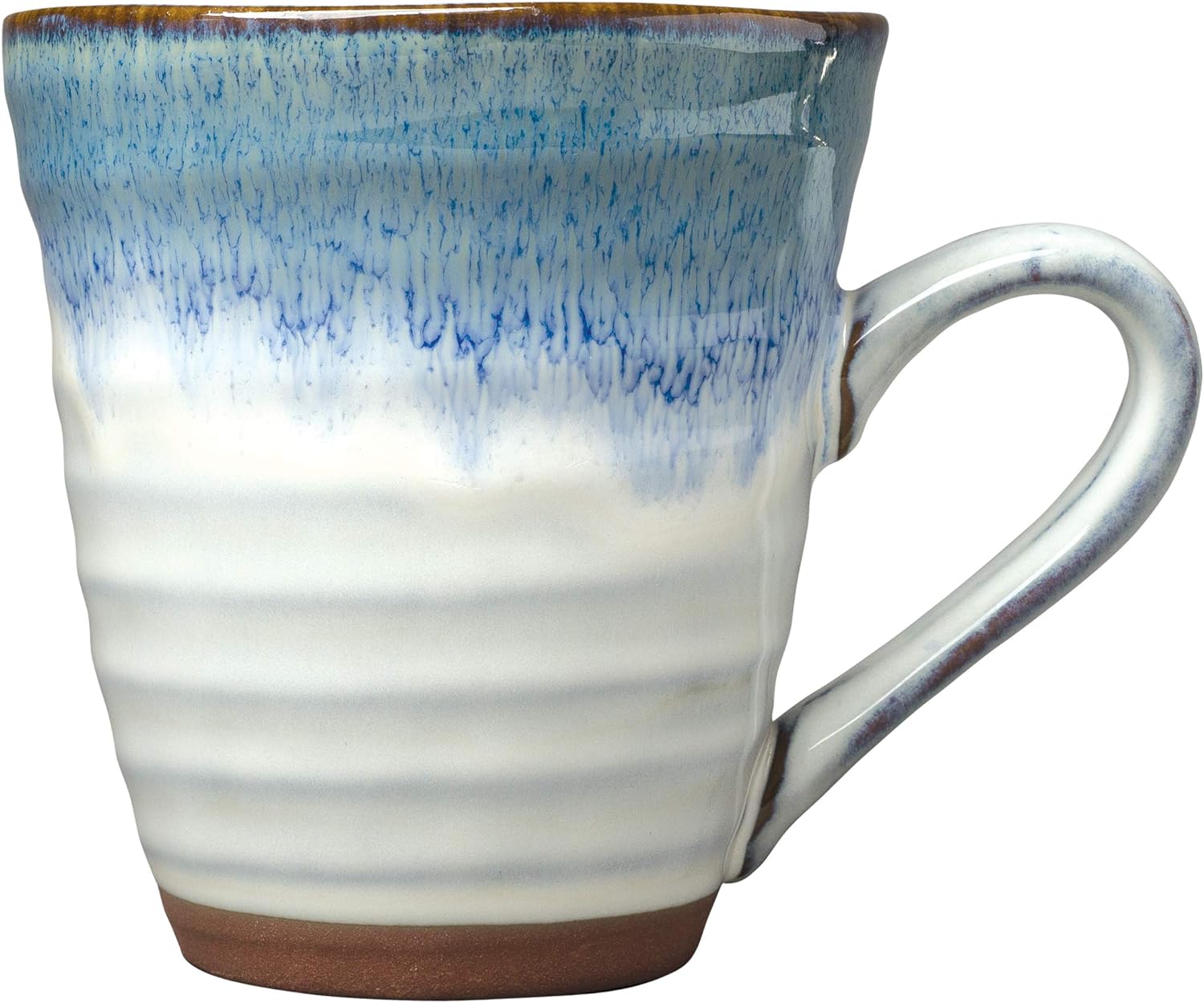 Talia 16-Piece Stoneware Dinnerware Set With Round Plates, Bowls, And Mugs, Dusk Blue