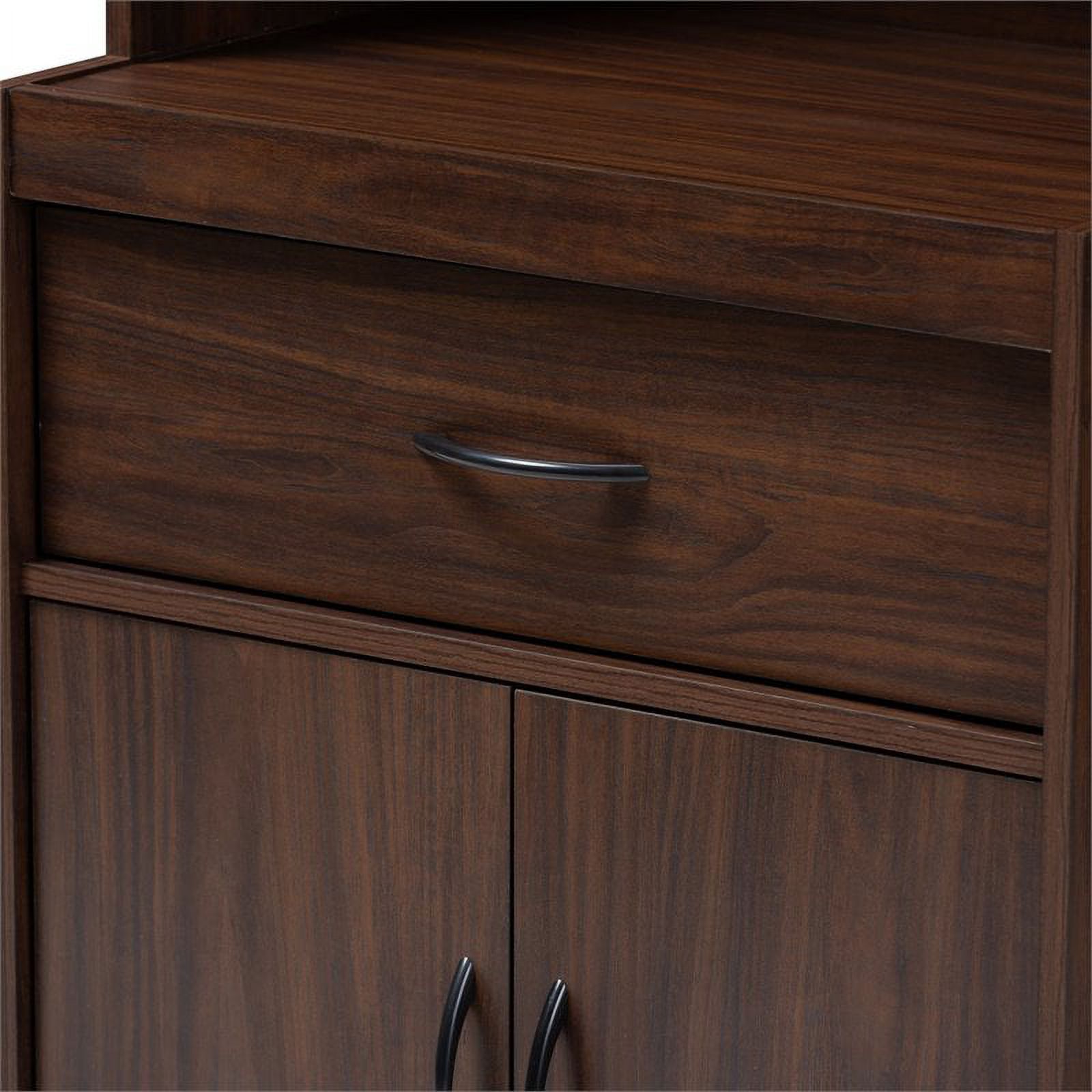 Bowery Hill Kitchen Cabinet and Hutch in Dark Walnut