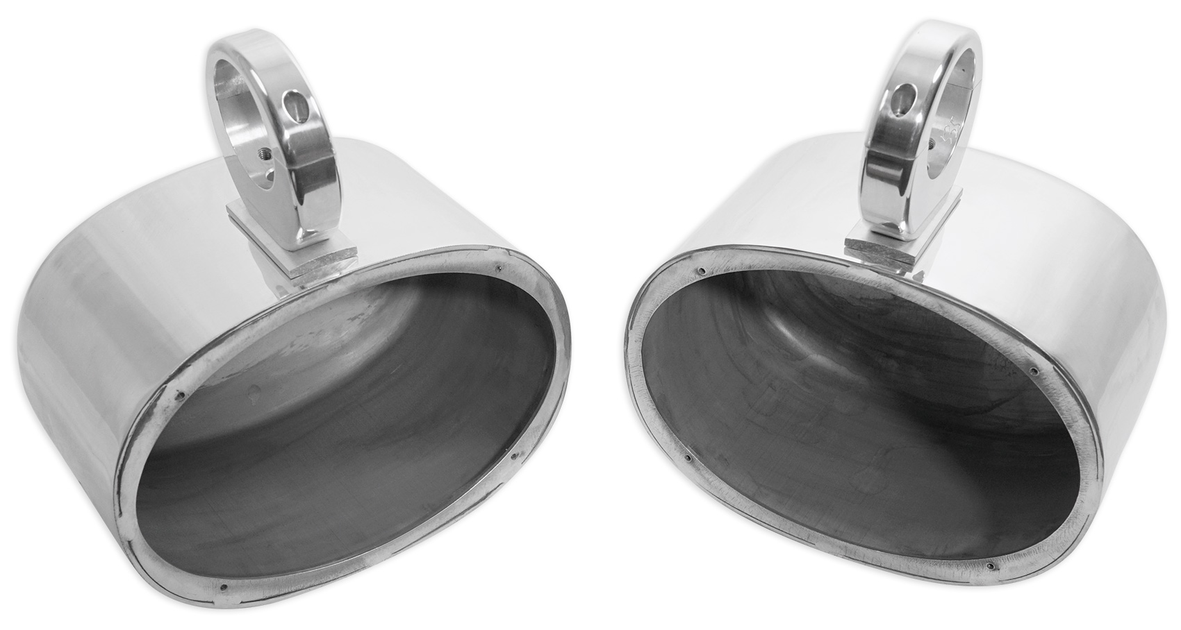 2 Rockville 6x9 Polished Silver Aluminum Wakeboard Tower Speaker Enclosures