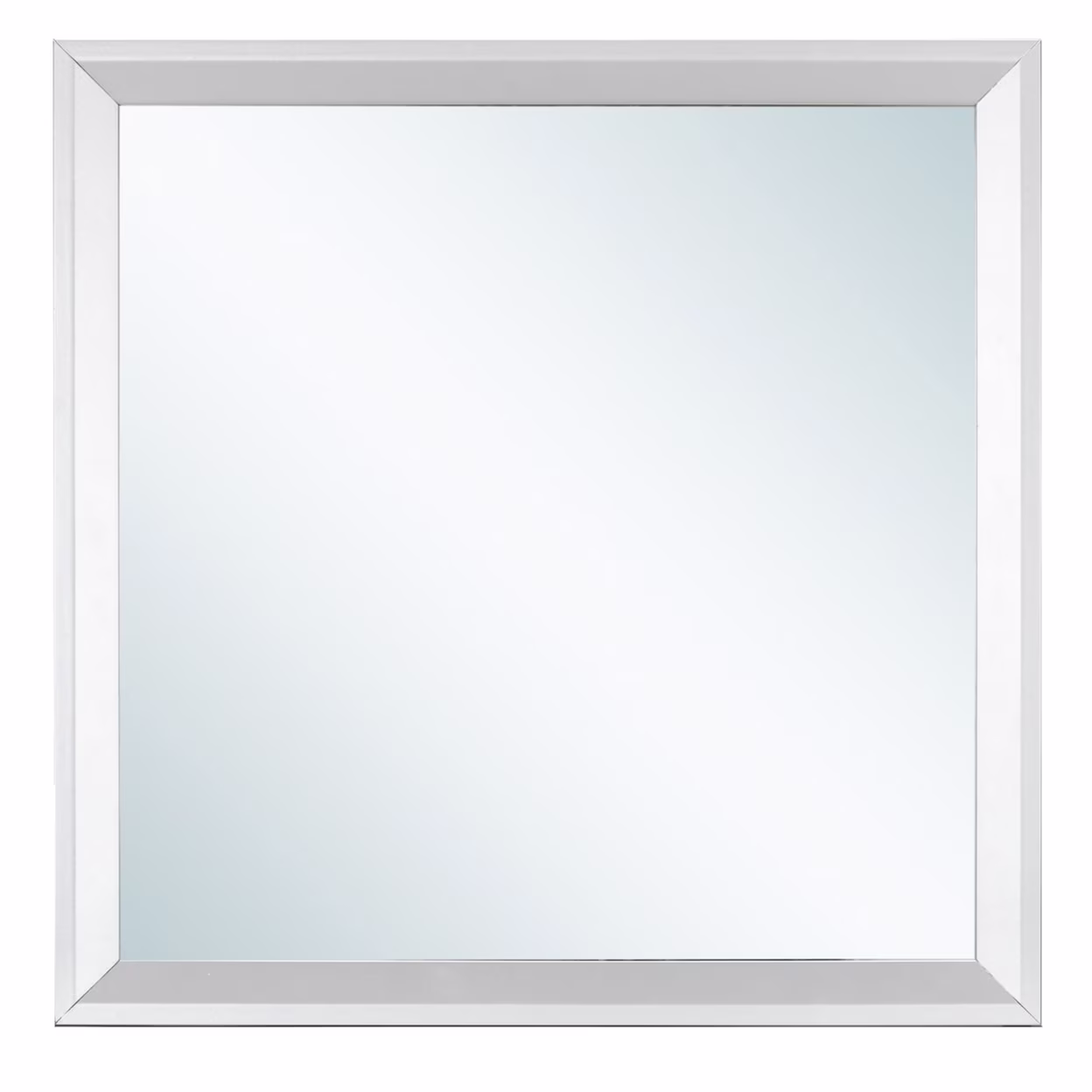 36 in. x 36 in. Classic Square Framed Dresser Mirror - Silver Champagne