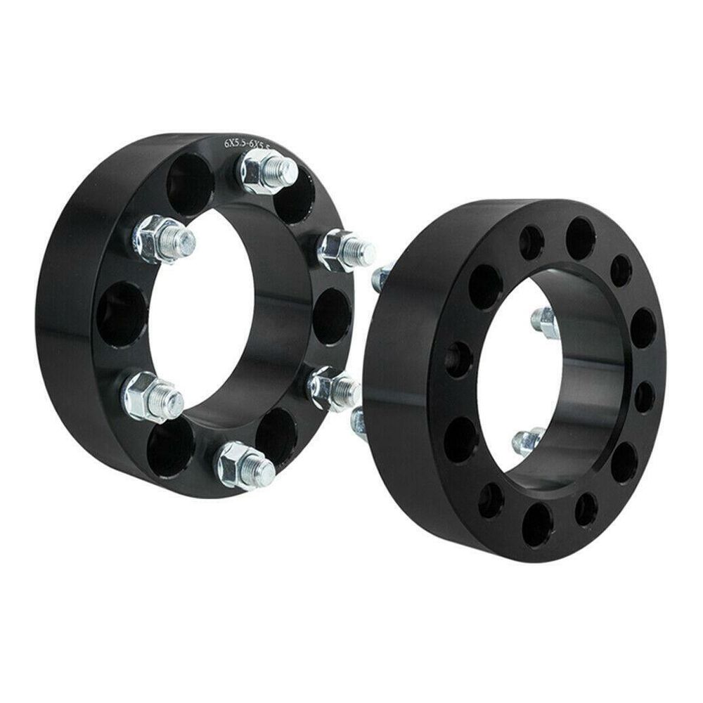 Teledu 2pc 2inch 6x5.5 | 14x1.5 Stud black Wheel Spacers Adapters For Cadillac Escalade