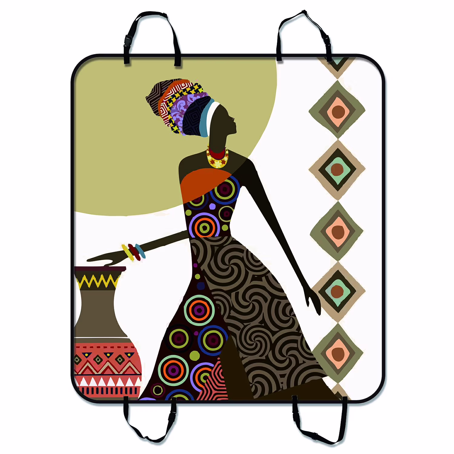 GCKG African Woman Pet Car Seat Cover Dog Car Seat Mat Hammock Cargo Mat Trunk Mat For Cars Trucks and SUV 54x60 inches
