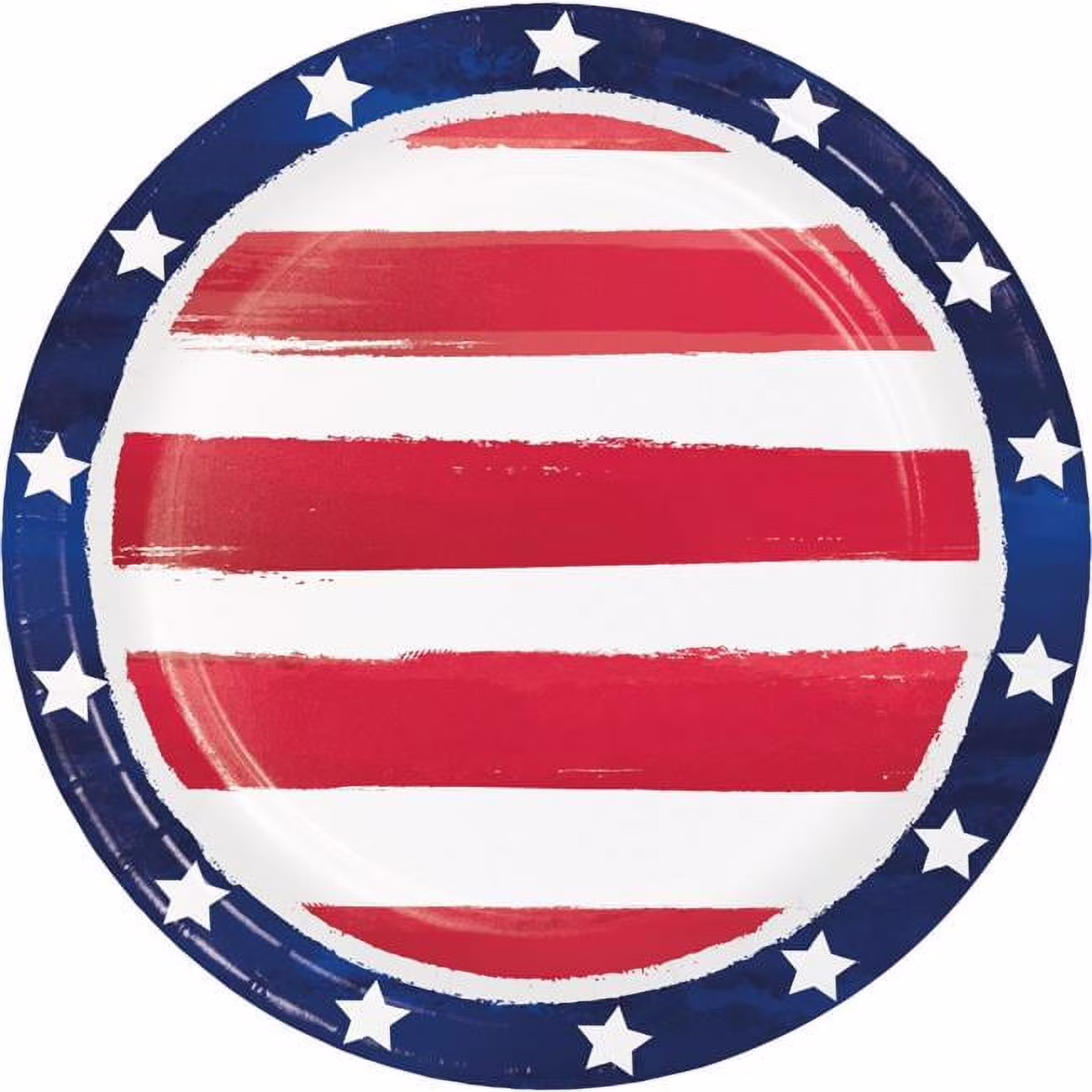 Painterly Patriotic Luncheon Round Paper Plate