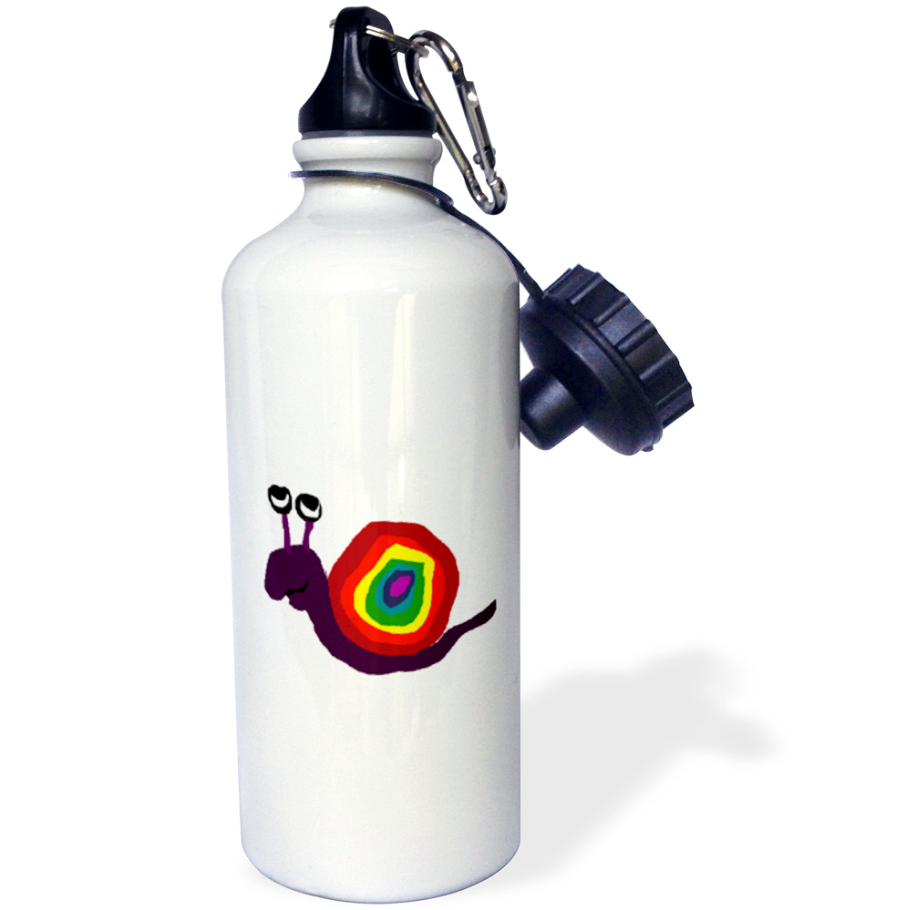 Colorful Rainbow Snail Original Art 21 oz Sports Water Bottle wb-196273-1