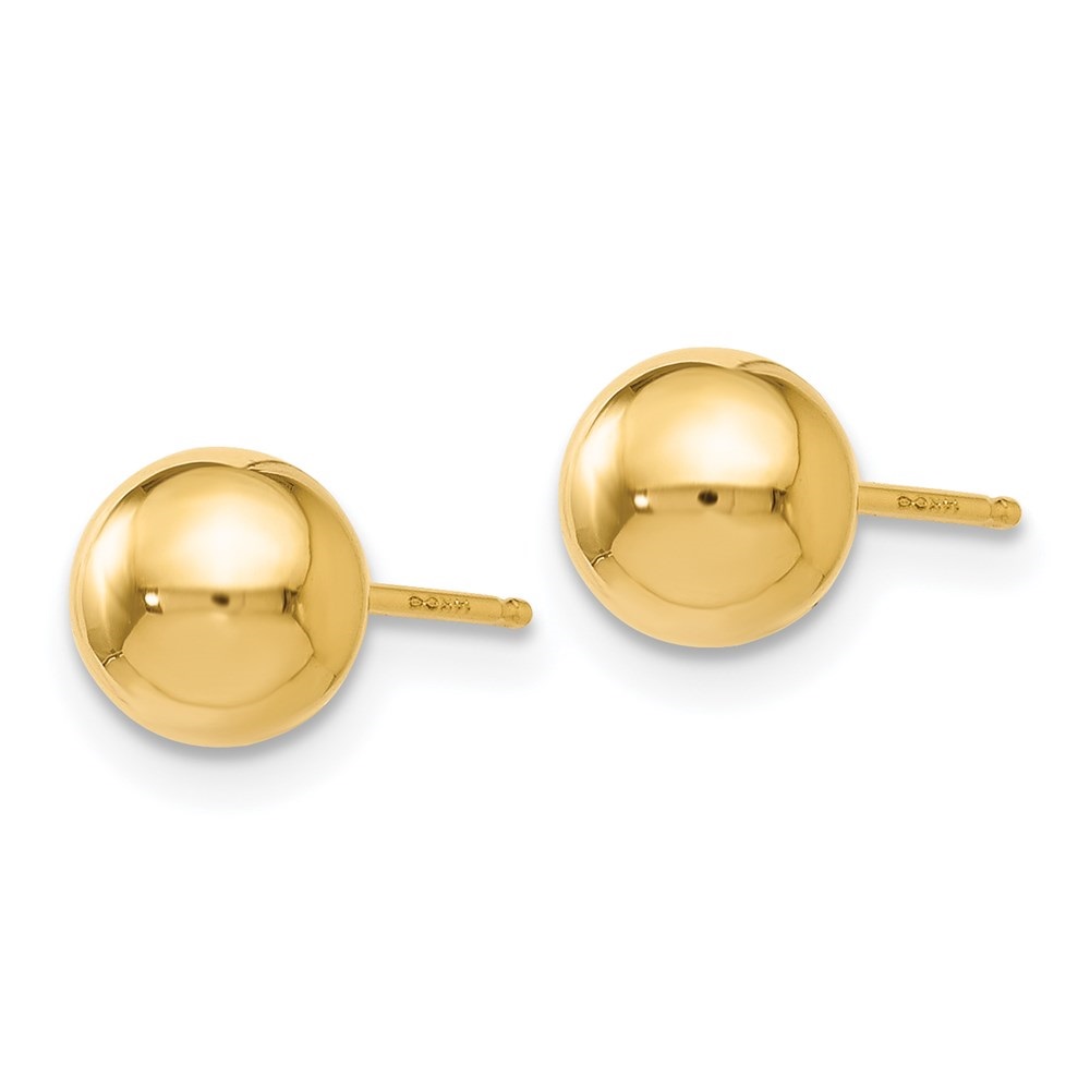 Auriga 14k Yellow Gold 6mm Ball Stud Earrings for Women