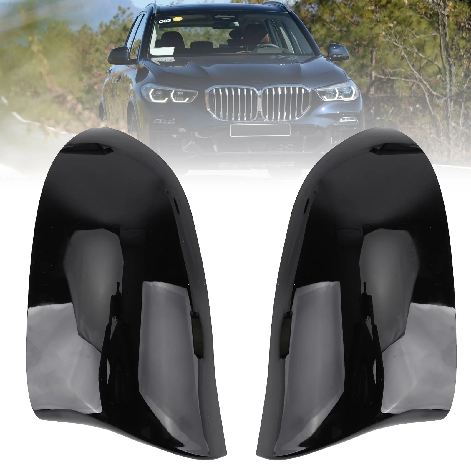 Glossy Black Side Mirror Cover Caps M Style for BMW X5 F15 X6 F16 28i 35i 14-18