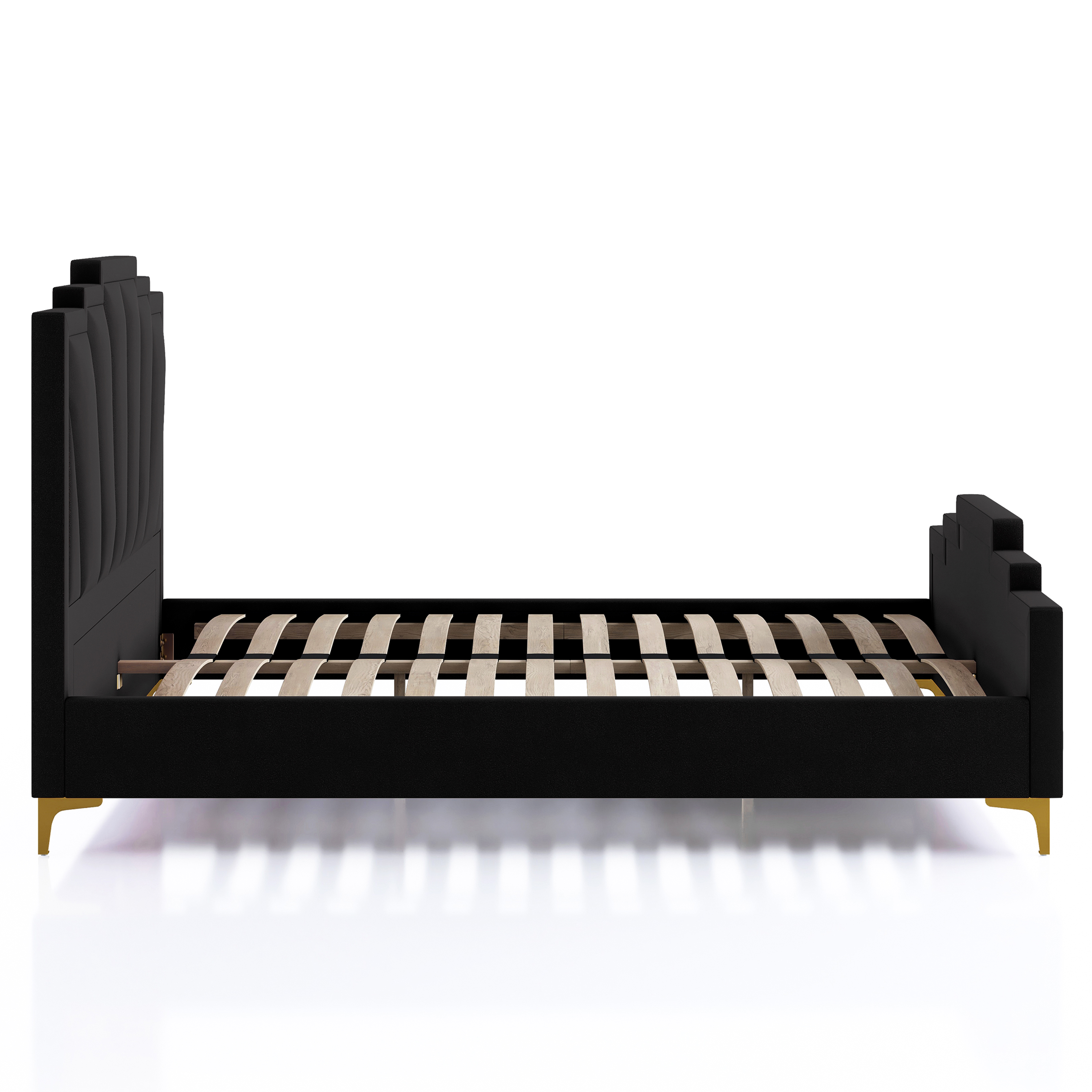 Furniture of America Gatsby Fabric Panel Bed, Black, King