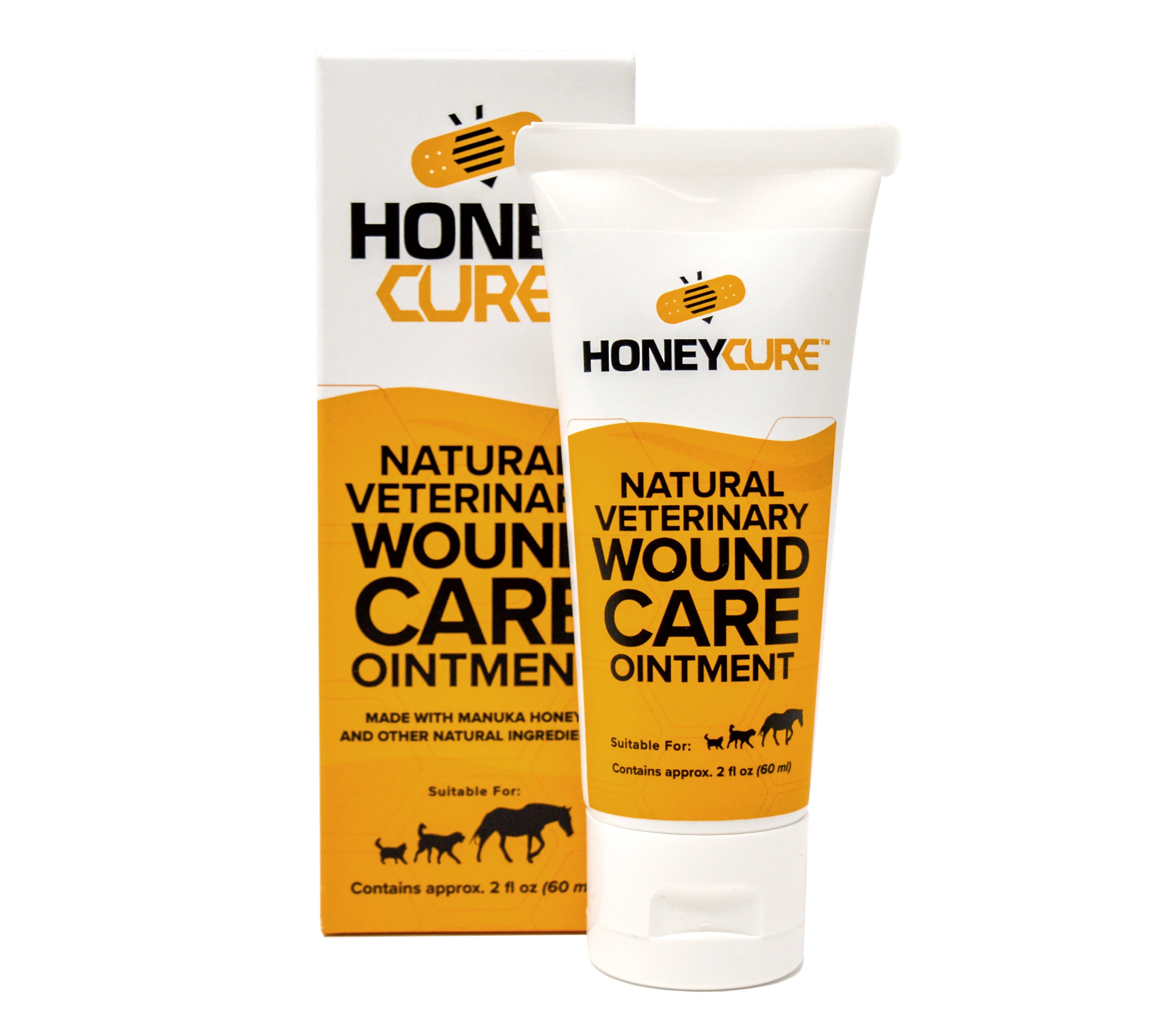 HoneyCure, UMF 15+ Natural Manuka Honey Veterinary Ointment for Dogs, Cats, and Horses, 2 oz. tube