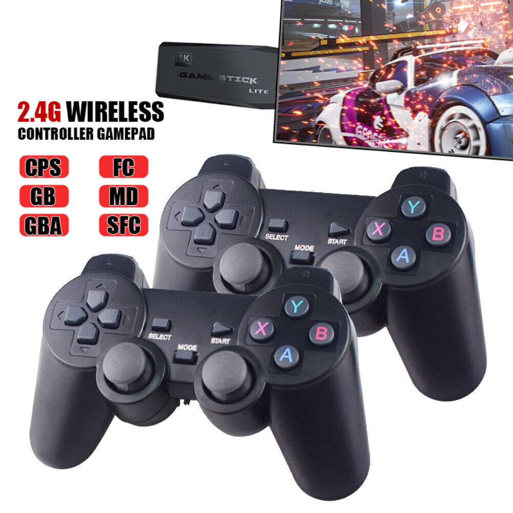 4K HD TV Game Stick 20000+Retro Video Game Console 64G Dual Wireless Controller