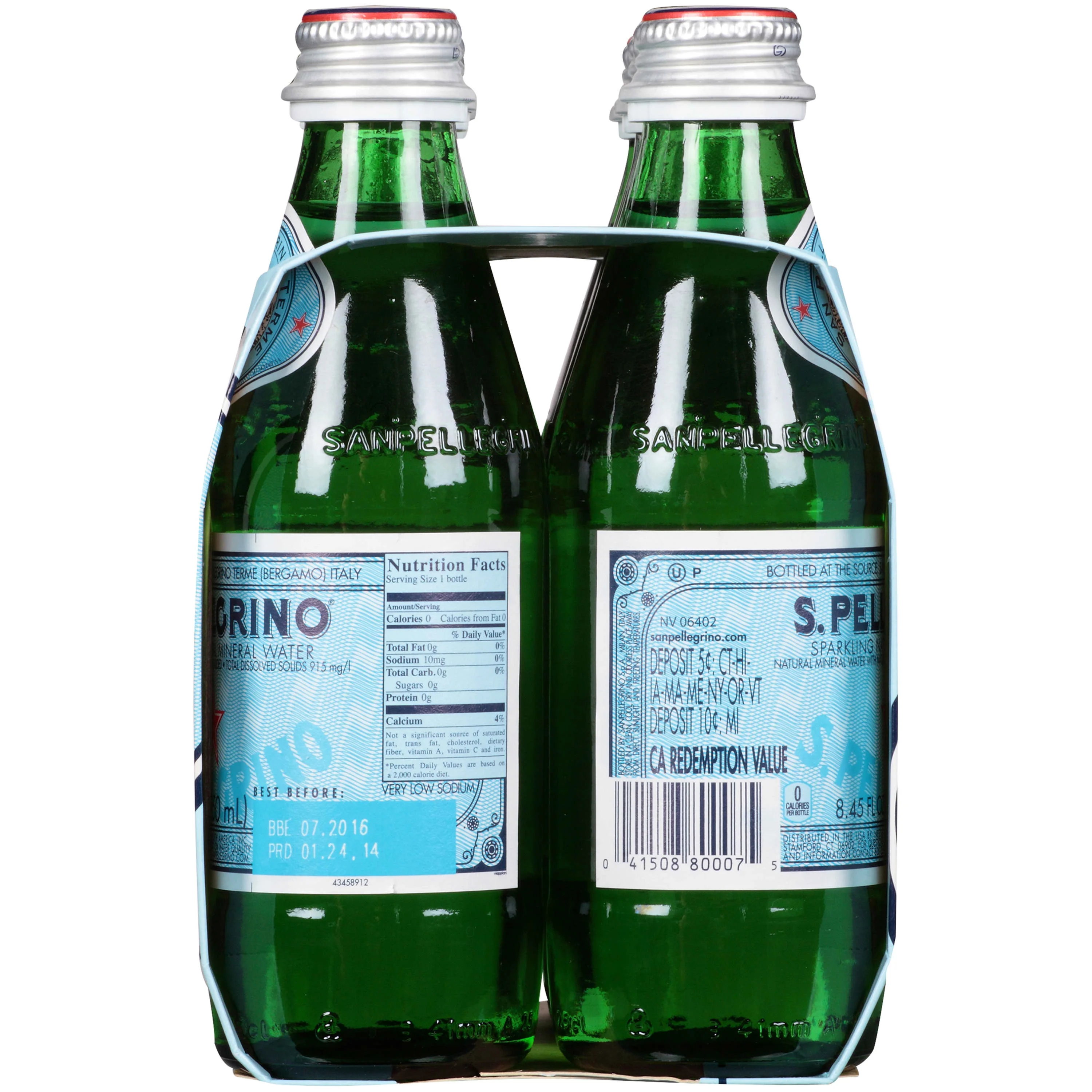 S.Pellegrino Sparkling Natural Mineral Water, 6 Pack of 8.45 Fl Oz Glass Bottles 50.7 fl oz