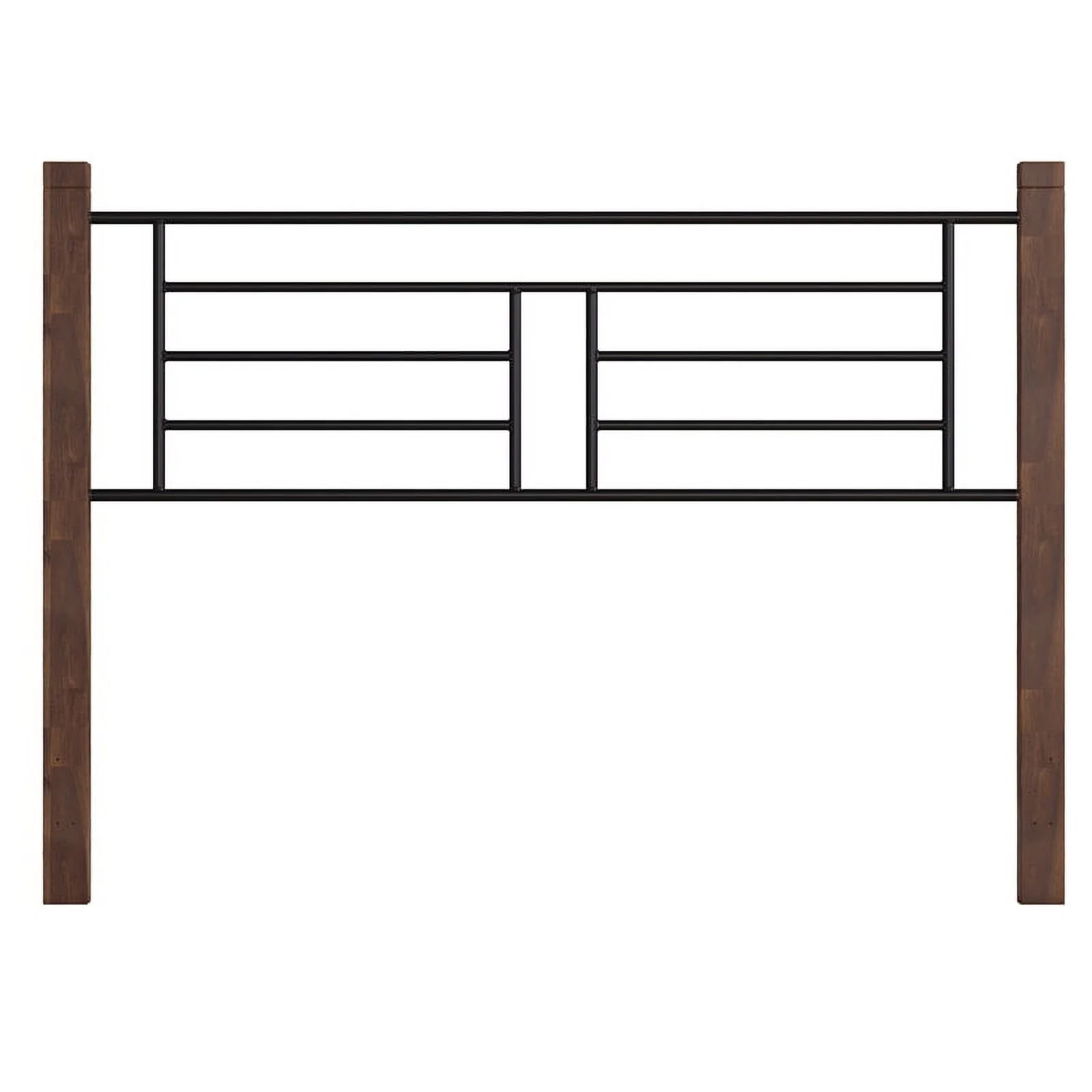 Bowery Hill Traditional Mahogany Metal Queen Bed with Wood Posts and Frame