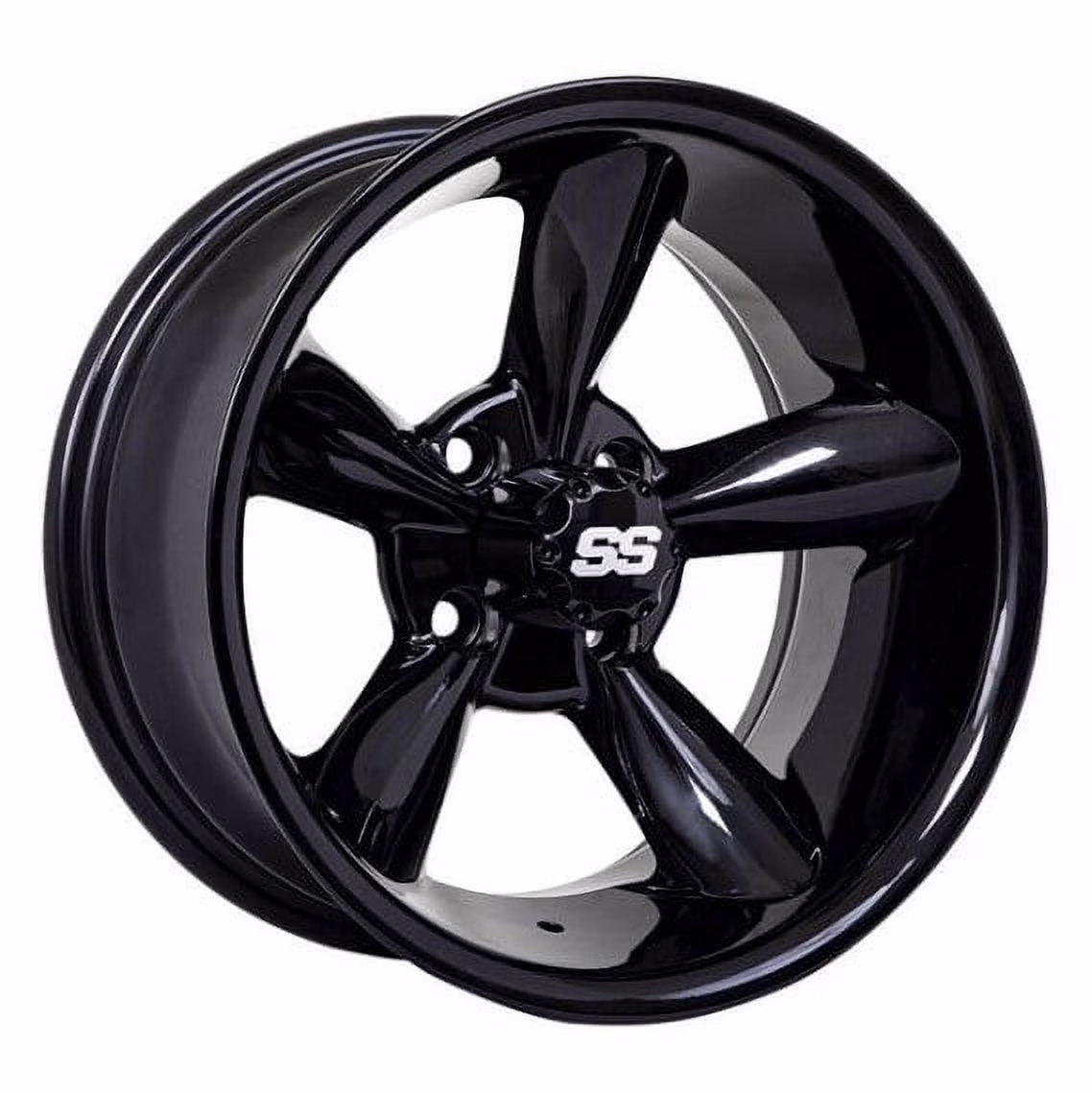 GTW Godfather 10x7 Golf Cart Wheel - Gloss Black (4/4) 3+4 [19-236]