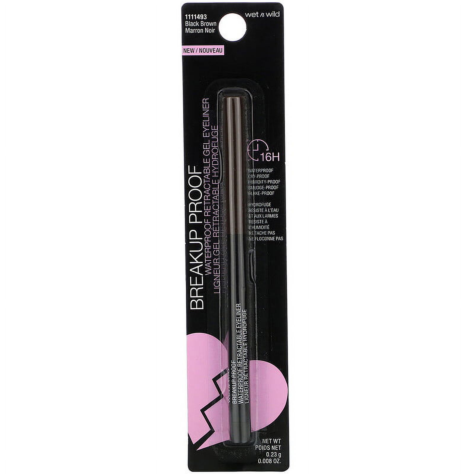 Wet n Wild, Breakup Proof Retractable Gel Eyeliner, Black Brown, 0.008 oz (0.23 g) Pack of 3