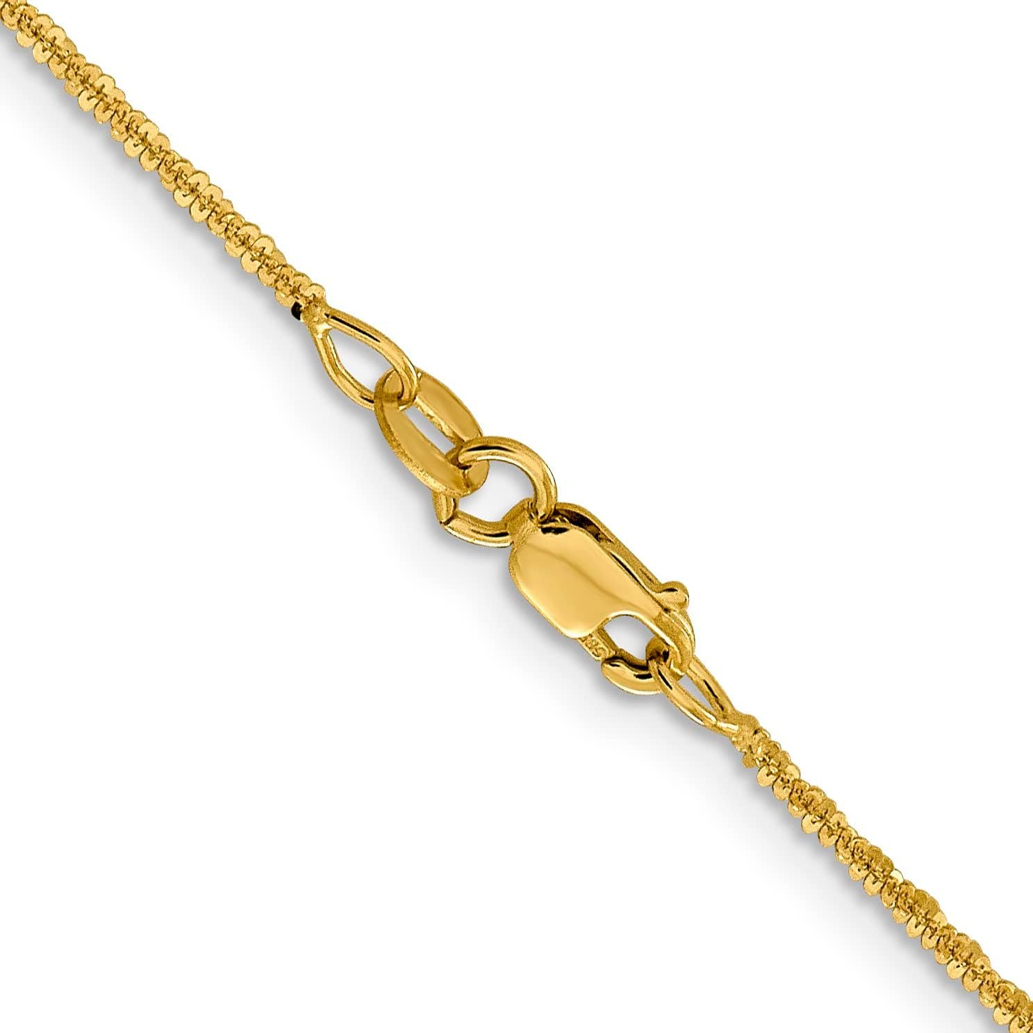 Solid 14K Yellow Gold 1.7mm Cyclone Chain - 16