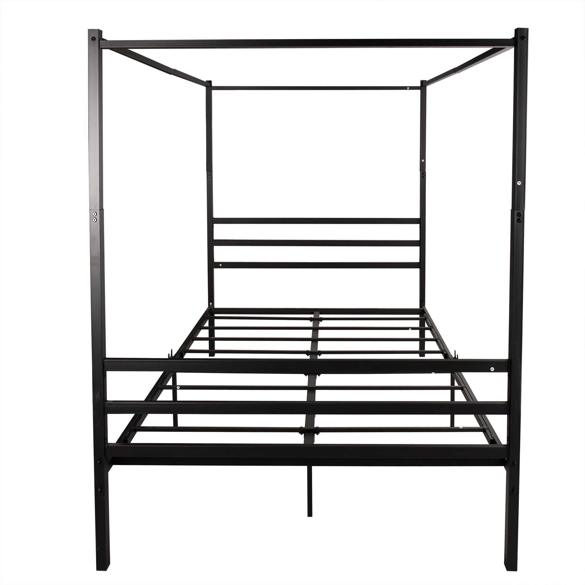 ElegantRest Metal Canopy Bed - Queen Black