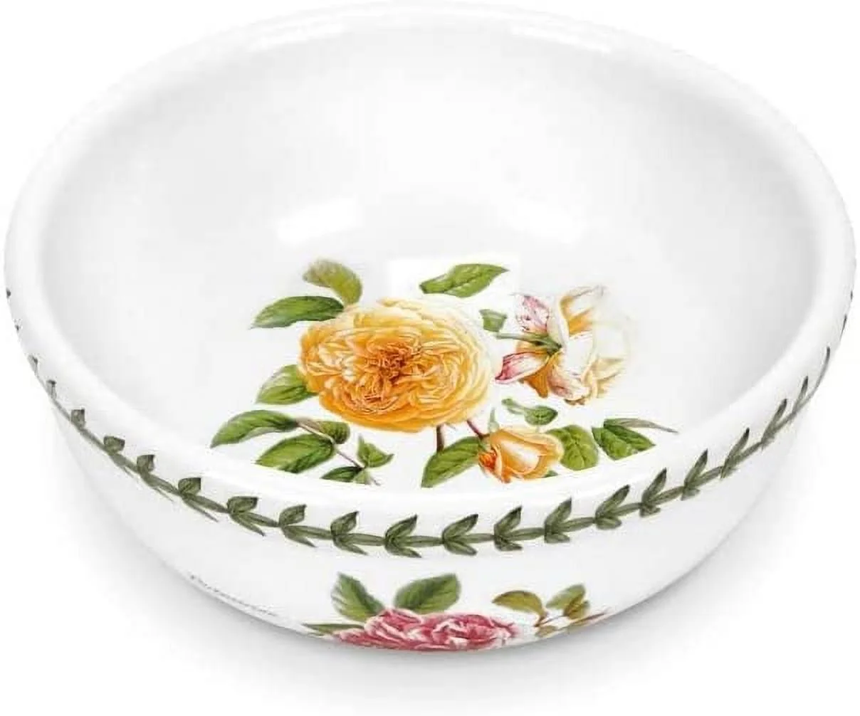 Portmeirion Botanic Roses 5-Inch Bowl with Teasing Georgia Motif, Dishwasher, Microwave, and Warm Oven Safe, Ceramic bowls for Dessert, Ice Cream, and Oatmeal