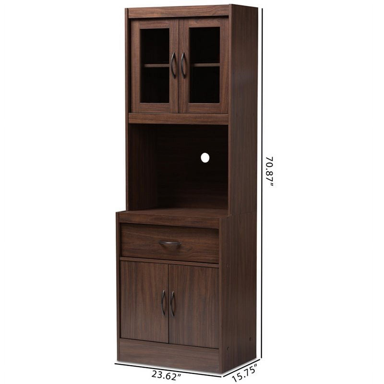 Bowery Hill Kitchen Cabinet and Hutch in Dark Walnut