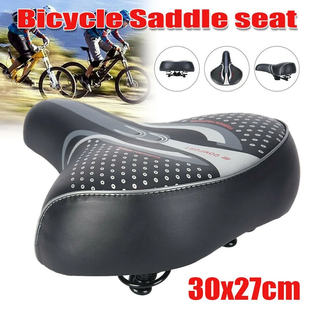 〖Follure〗Comfort Extra Wide Big Bum Bike Bicycle Gel Soft Pad Saddle Seat Sporty Black