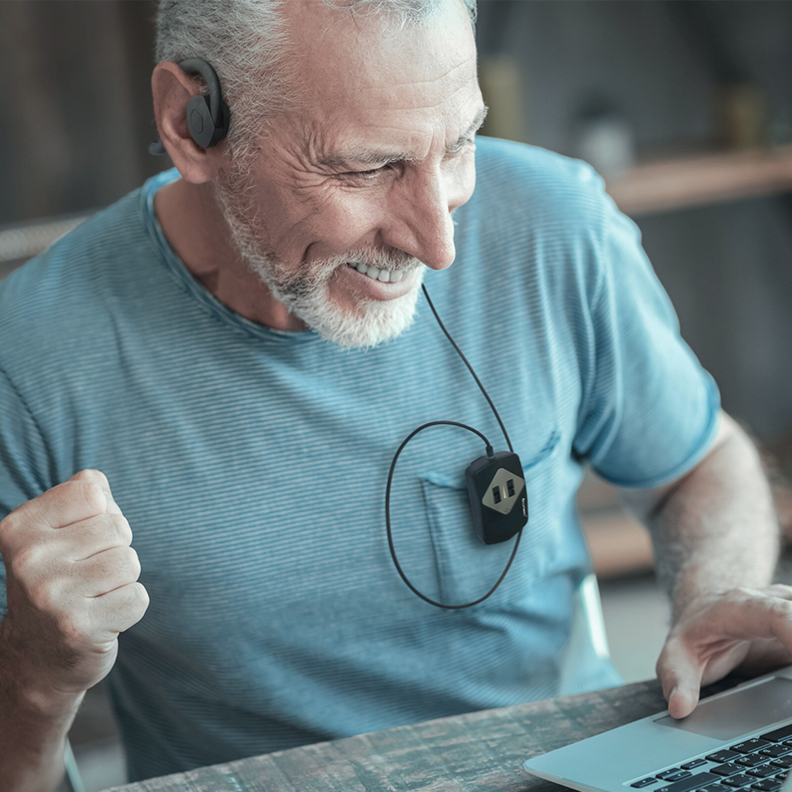 Bonein BN803 Bone Conduction Headphone Wire Headset Foldable Hearing Earphone IP55 Waterproof 7 Adjustable Volume Sound Pickup Earphone Built-in 380mAh Battery