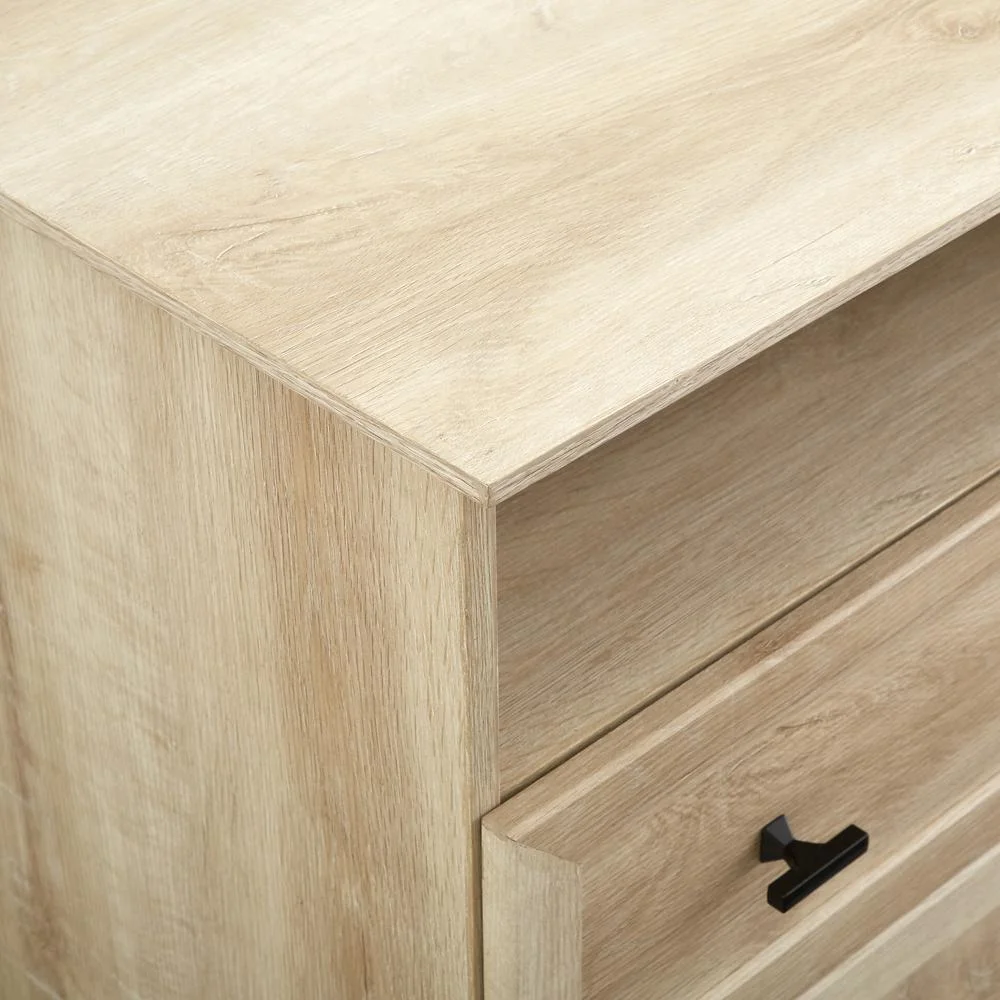 Clyde Classic 2-Drawer Bedroom Nightstand in White Oak