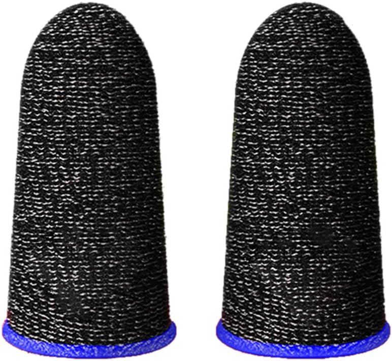 1Pair Conductive Fiber Finger Sleeve Non-slip Breathable Finger Gaming Gloves for -iPhone/An-droid/iOS Mobile Phone/Tablet