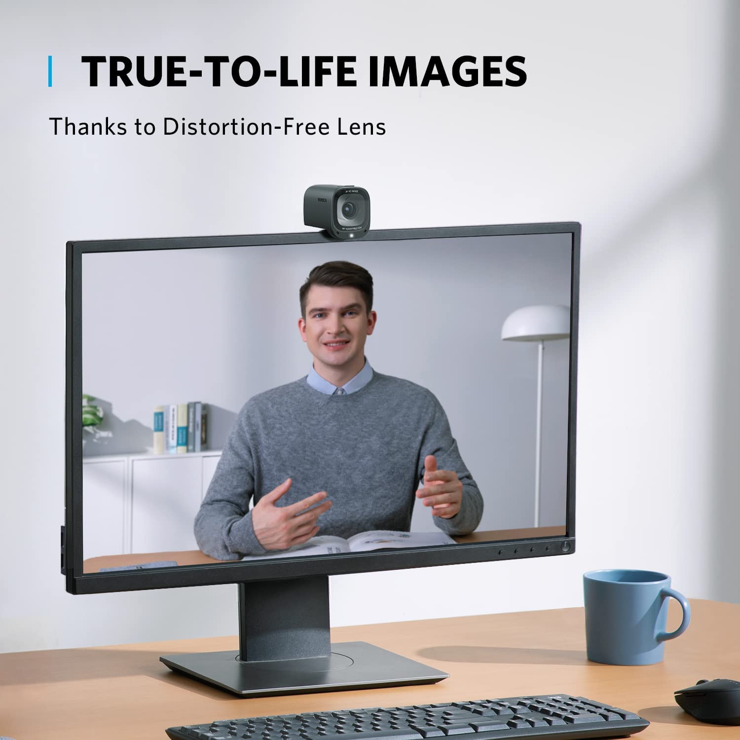 Anker 2K USB Webcam (PowerConf C200) with Dual Microphones AI-Noise Canceling Stereo