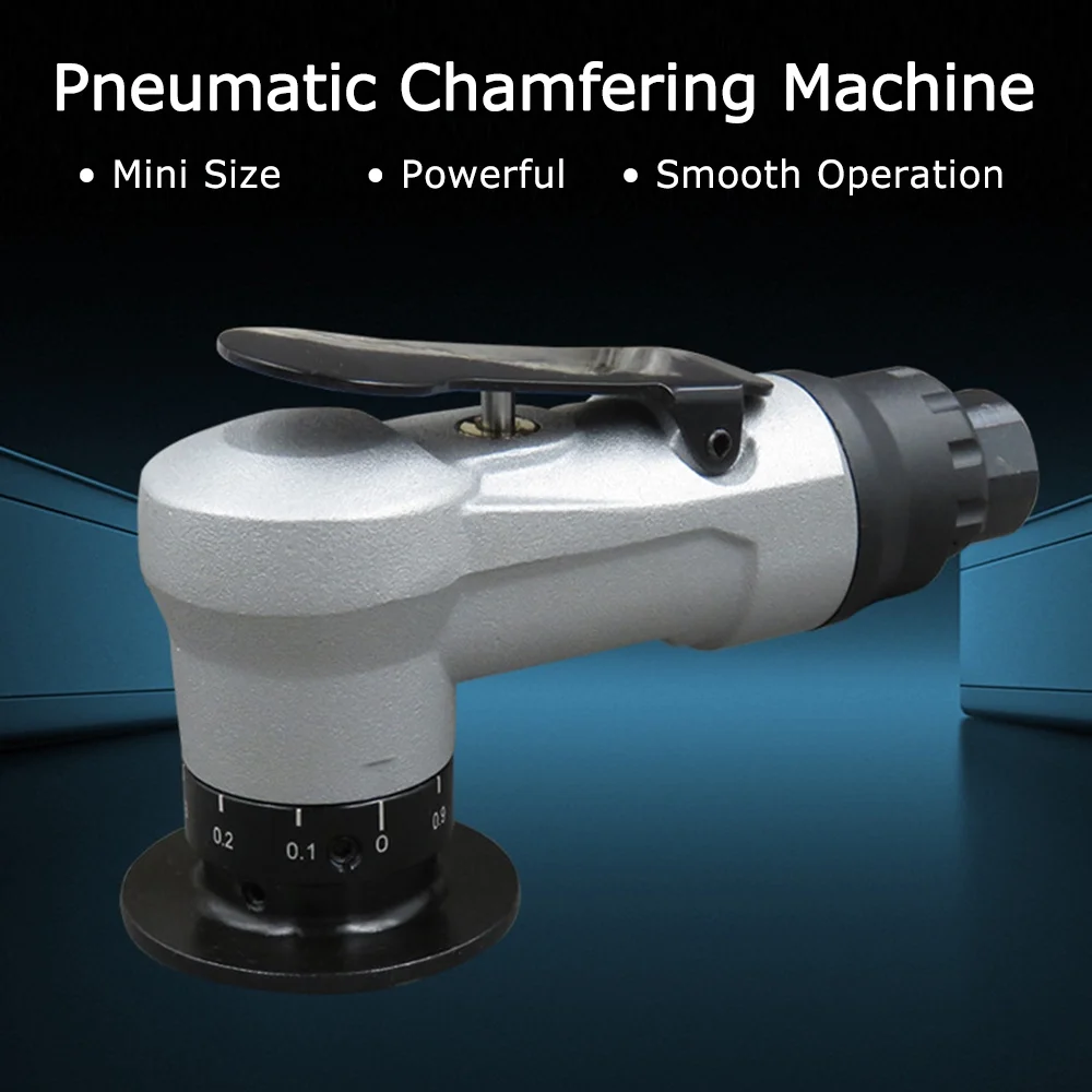 Tomshoo Pneumatic Chamfering Machine 14 Inch Air Inlet Portable Hand Chamfering Tool with Adjustable Depth for Wood Metal Trimming Deburring Linear Rounded Corners