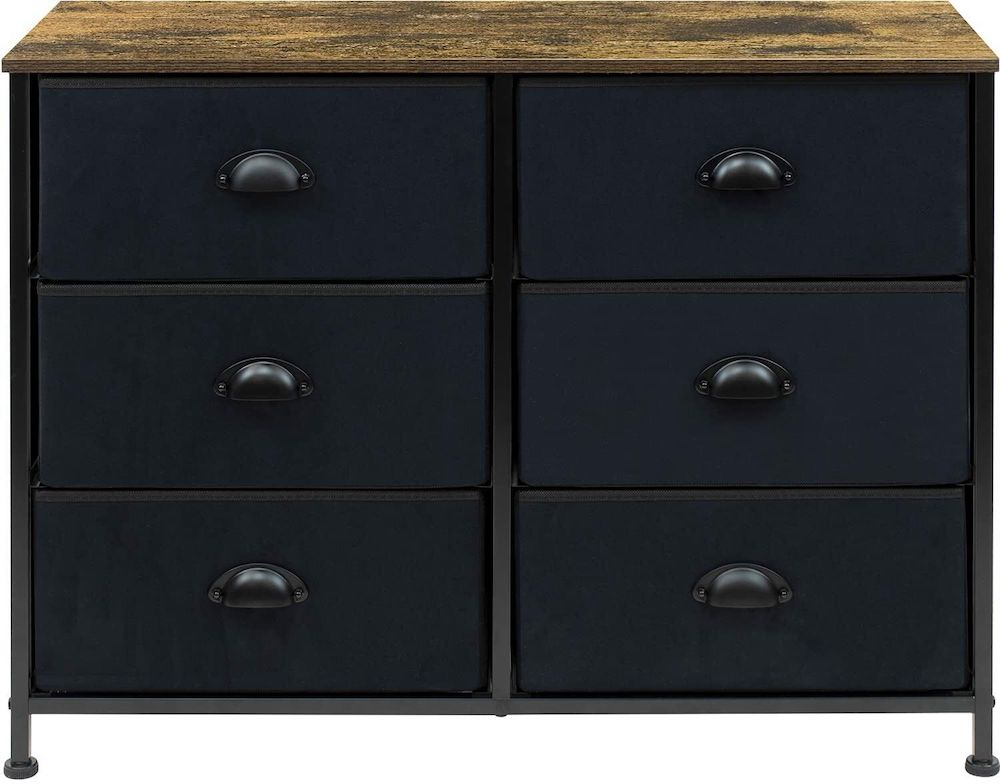 6 Drawers Dresser Furniture Tall Storage Organizer Unit for Bedroom