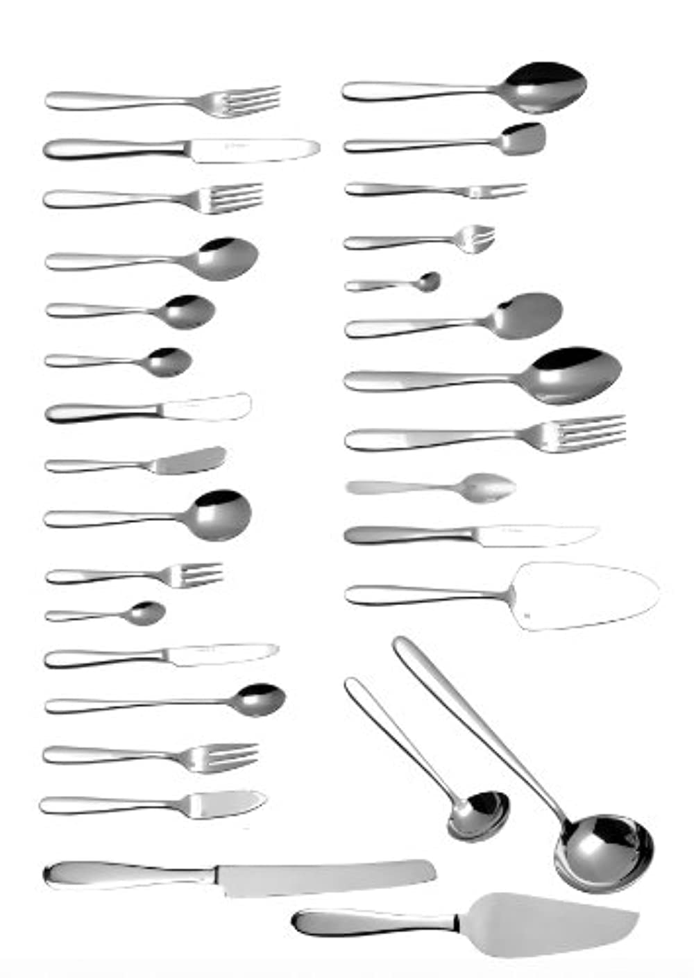 Fortessa Grand City 18/10 Stainless Steel Flatware Dessert/Oval Soup Spoon, Set of 12