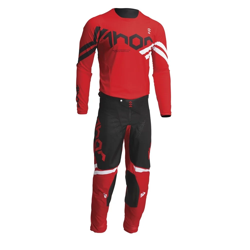 Thor Youth Pulse Cube Jersey and Pant Combo Red/White (Youth Medium / Pants 26)
