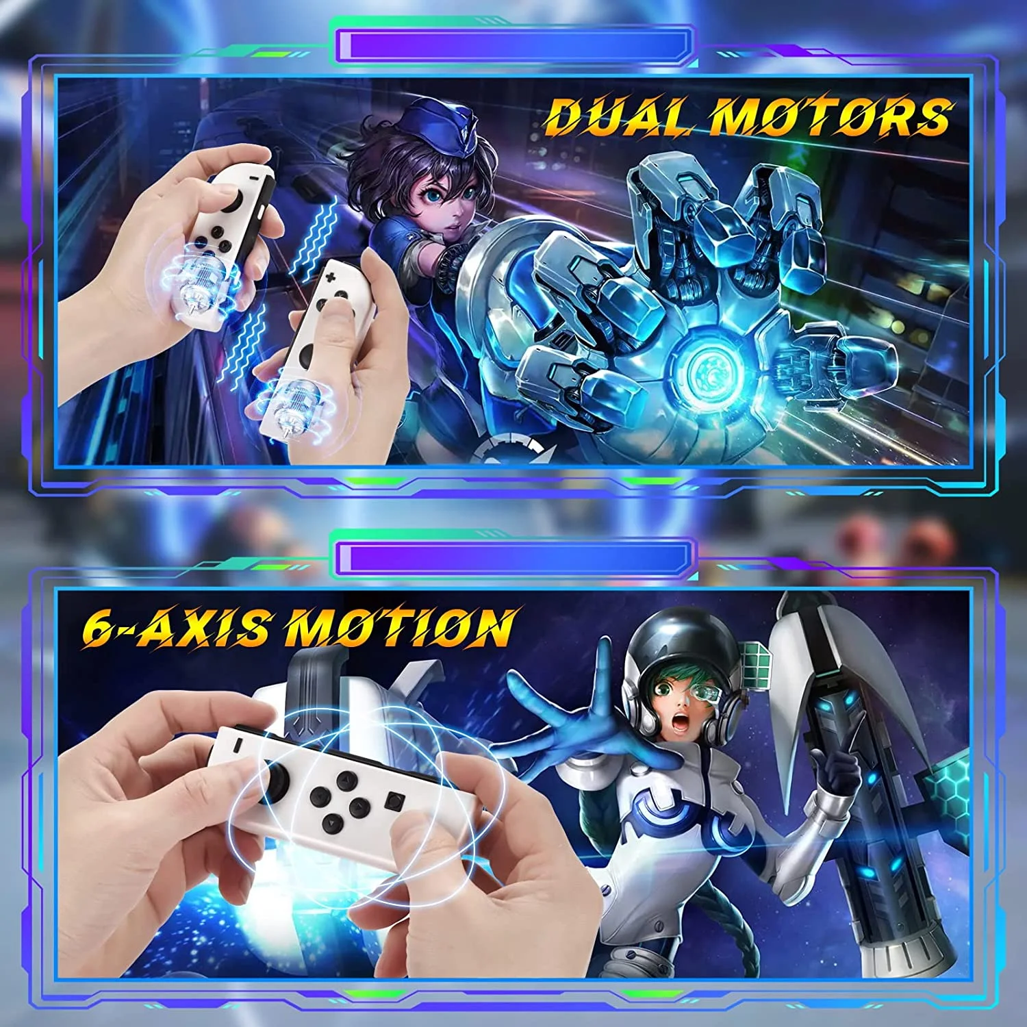 JoyPad Controller for  Switch/Switch OLED/Switch Lite,Replacement for Switch Controller with Dual Vibration/Wake-up/Screenshot(White)