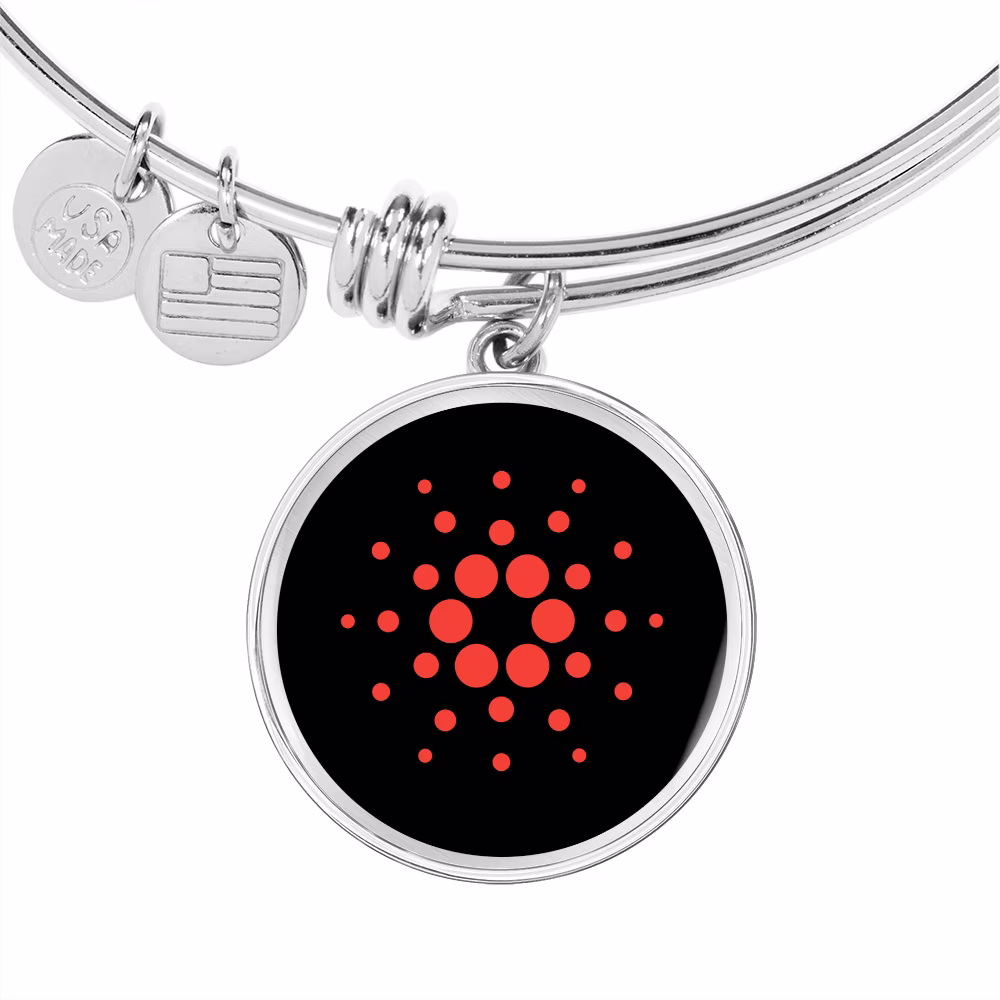 Cardano Crypto Necklace Bracelet Stainless Steel or 18k Gold Circle Bangle