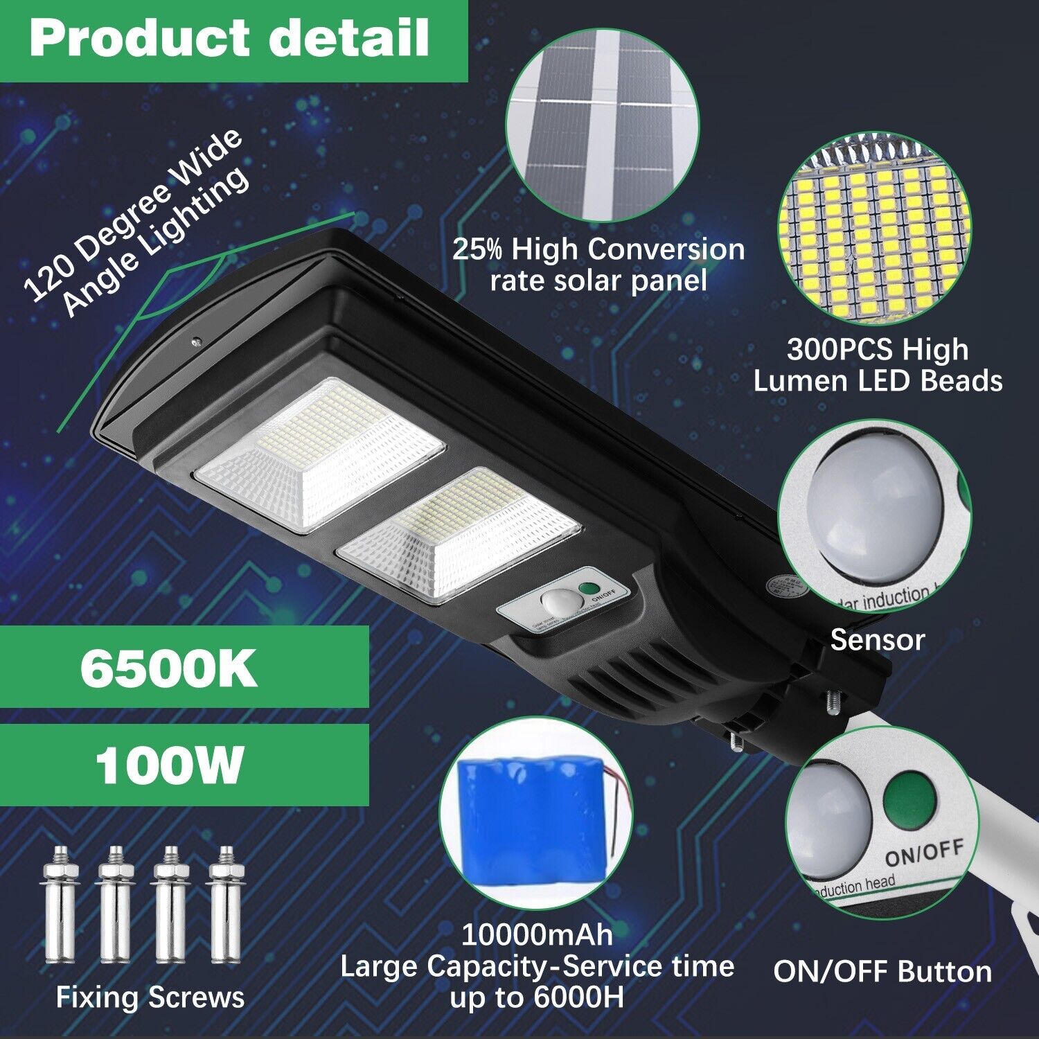 9900000000LM Commercial LED Solar Street Lights Dusk to Dawn BIG Road Lamp +Pole