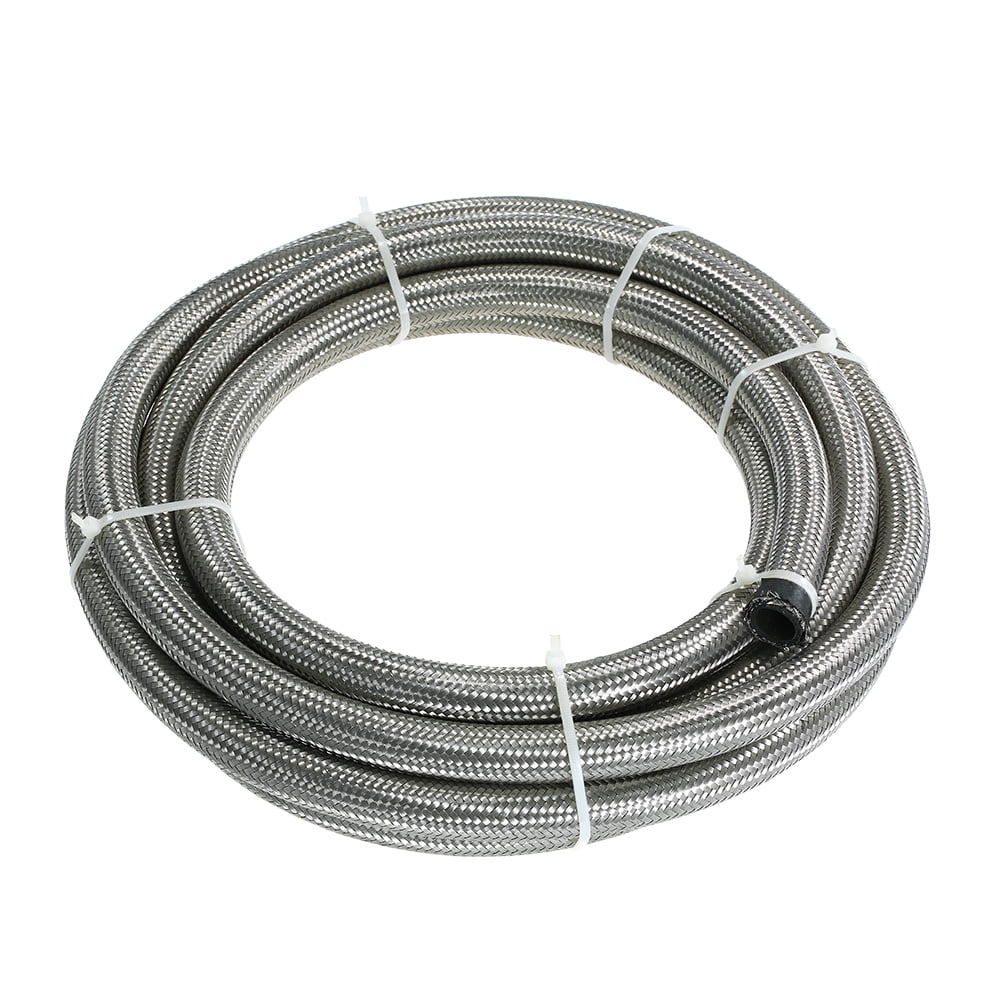 Carevas AN-6 AN6 Stainless Steel Braided Fuel Hose Oil Cooler Hose 2M