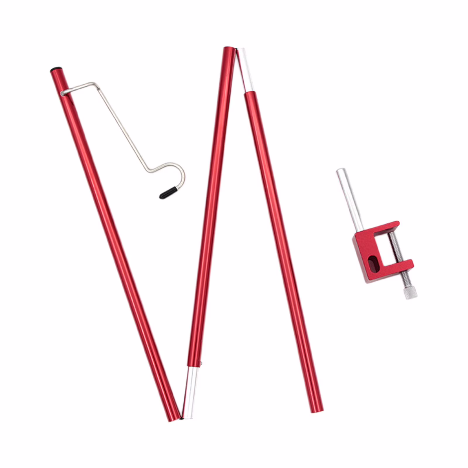 Foldable Lamp Holder Alluminum Alloy Camping Lantern Stand Lightweight Collapsible Portable Lamp Hanger Pole for Hiking BBQ Activities